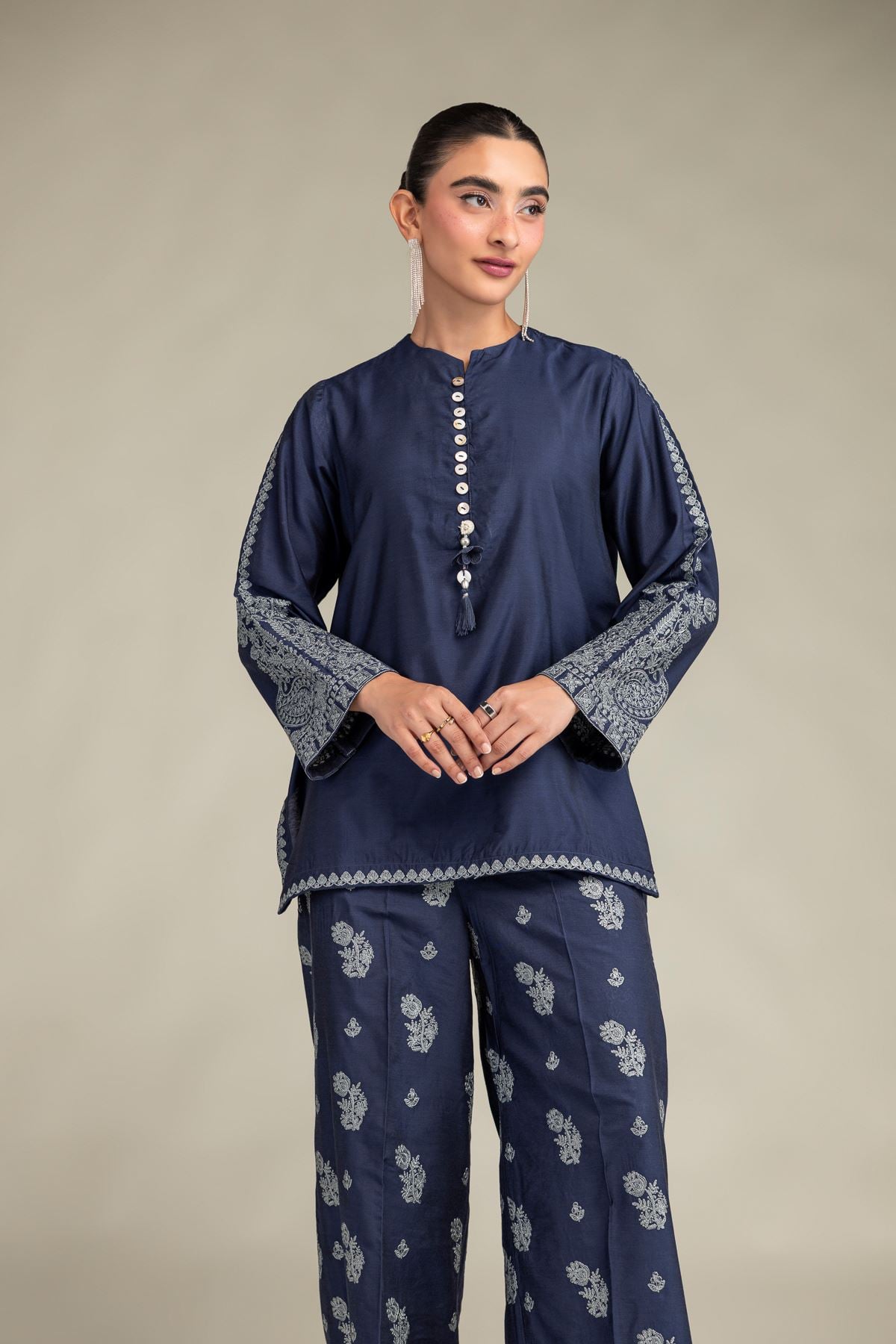 Printed Raw Silk Silk Floral Kurta - 2-26-306-A-D1-VG