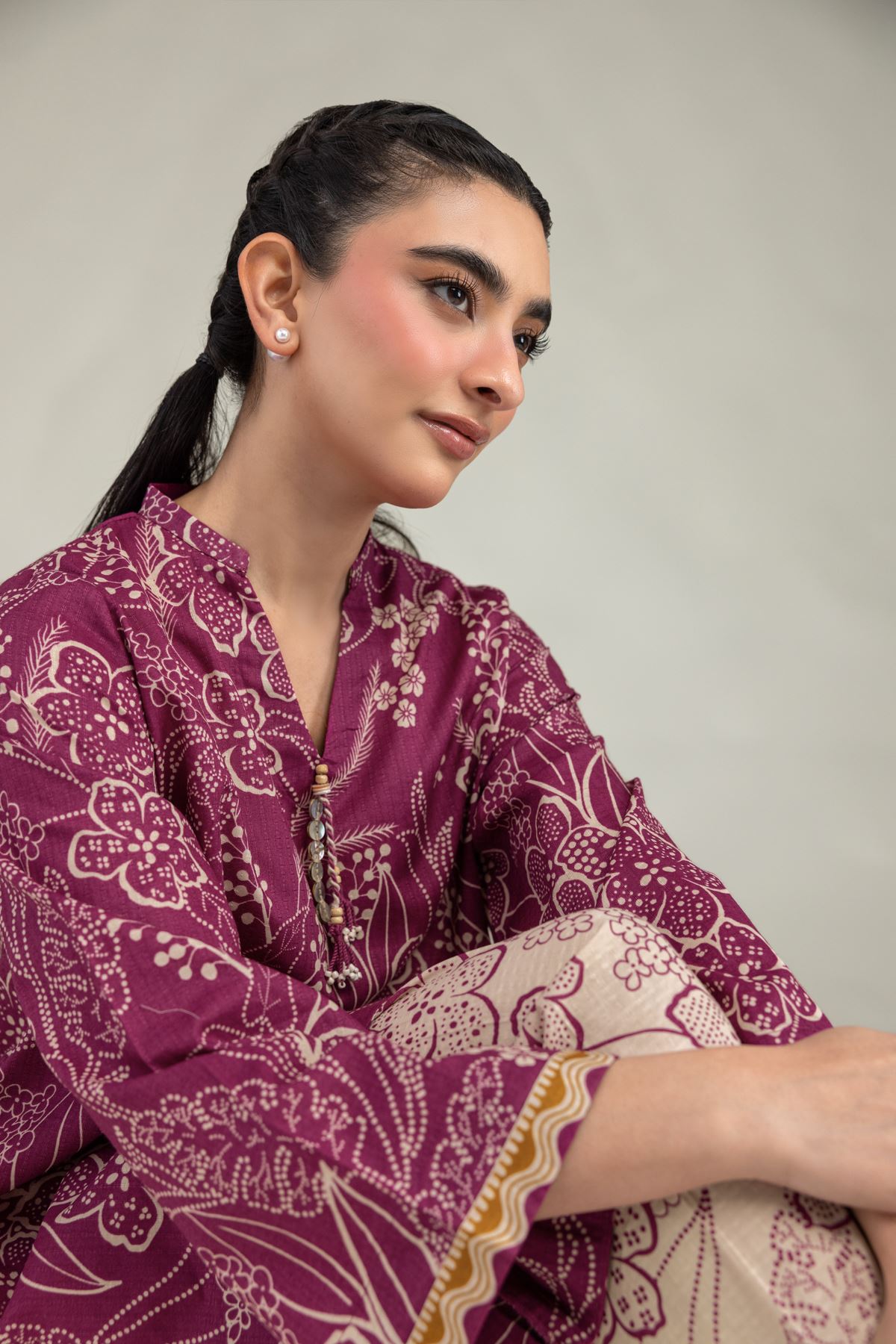 Printed Cotton Dobby Short Floral Kurta - 1-26-212-A-E1-VG