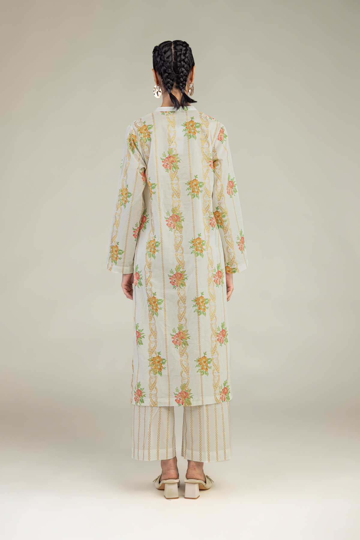 Printed Cambric Long Cambric Kurta - 1-26-212-A-E1-VG