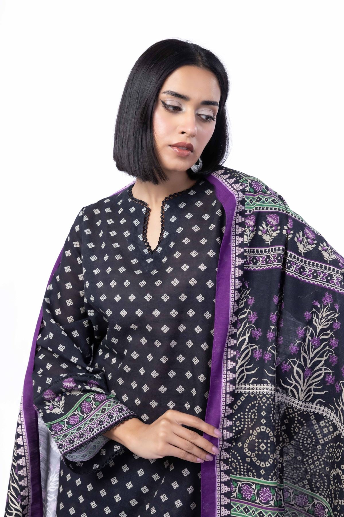 Printed Light Khaddar Fabrics 3 Piece - 1001902022
