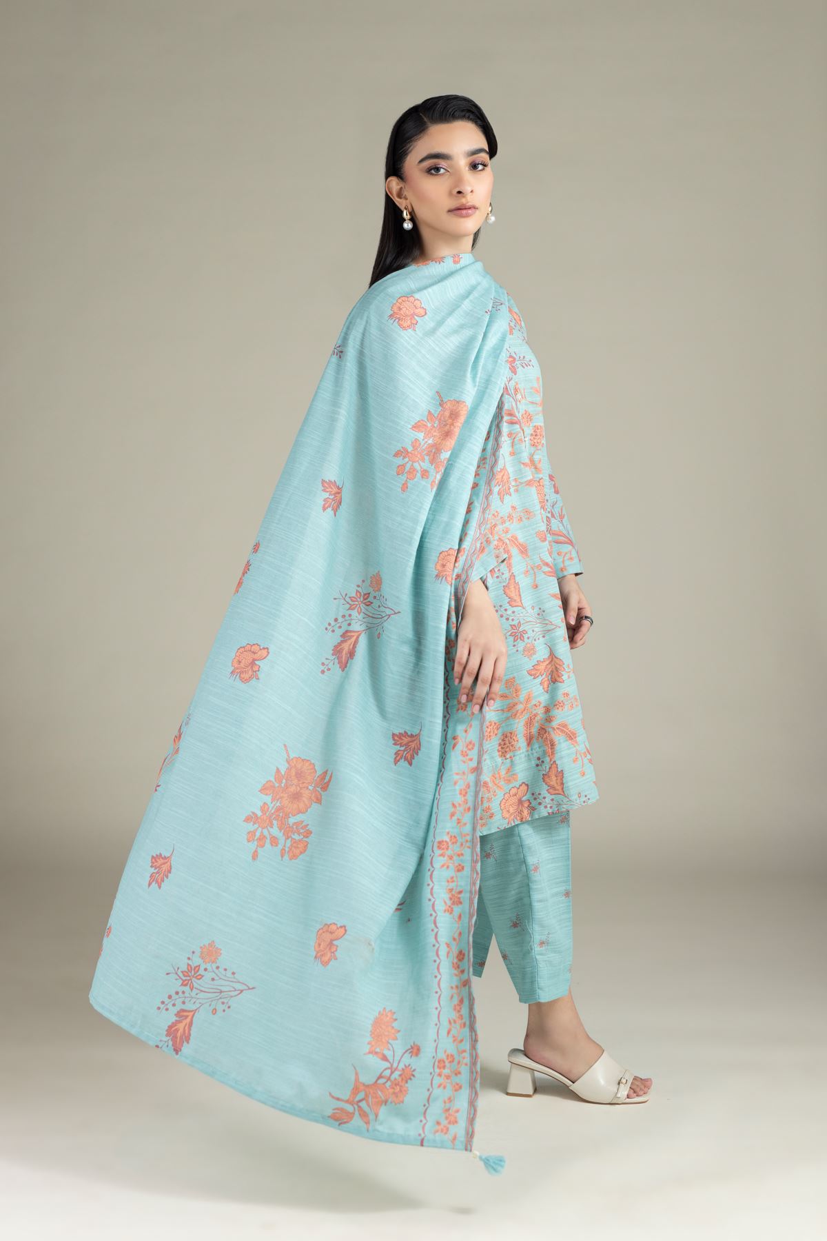 Printed Textured Cotton Dupatta - 25-10-10S6-03TA-VG