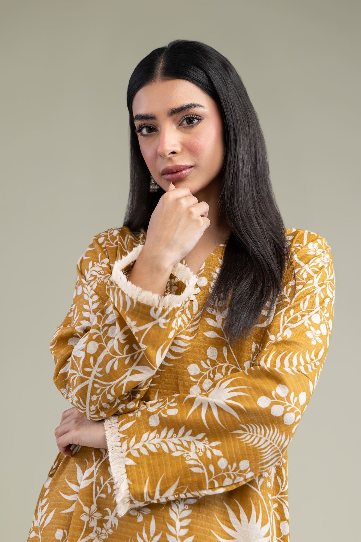 Printed Cotton Dobby Floral Cotton Kurta - 1-26-247-A-G1-VG