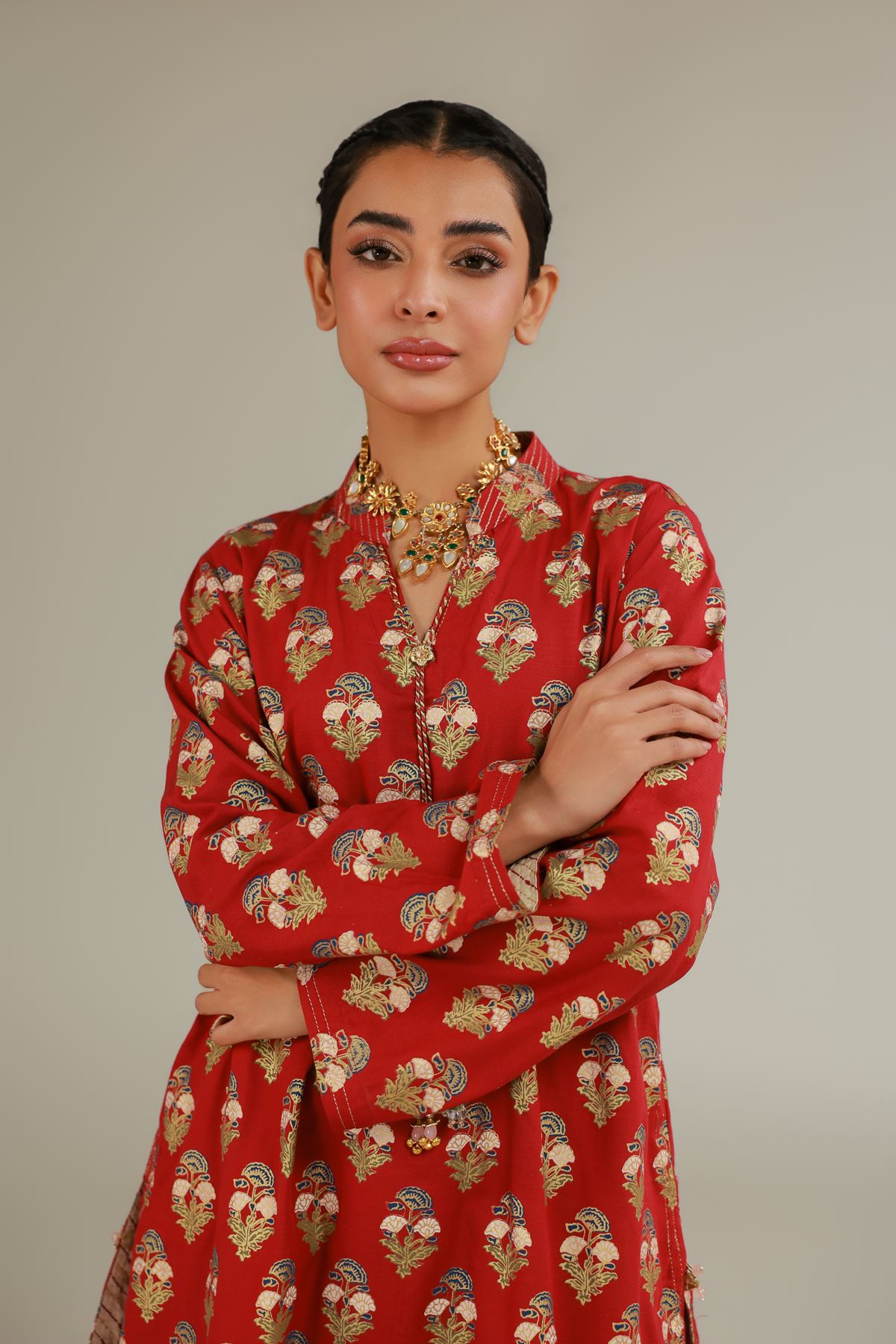 Raw Silk 2-Piece Co-ord Set - 25-12-12S4-09TA-VG