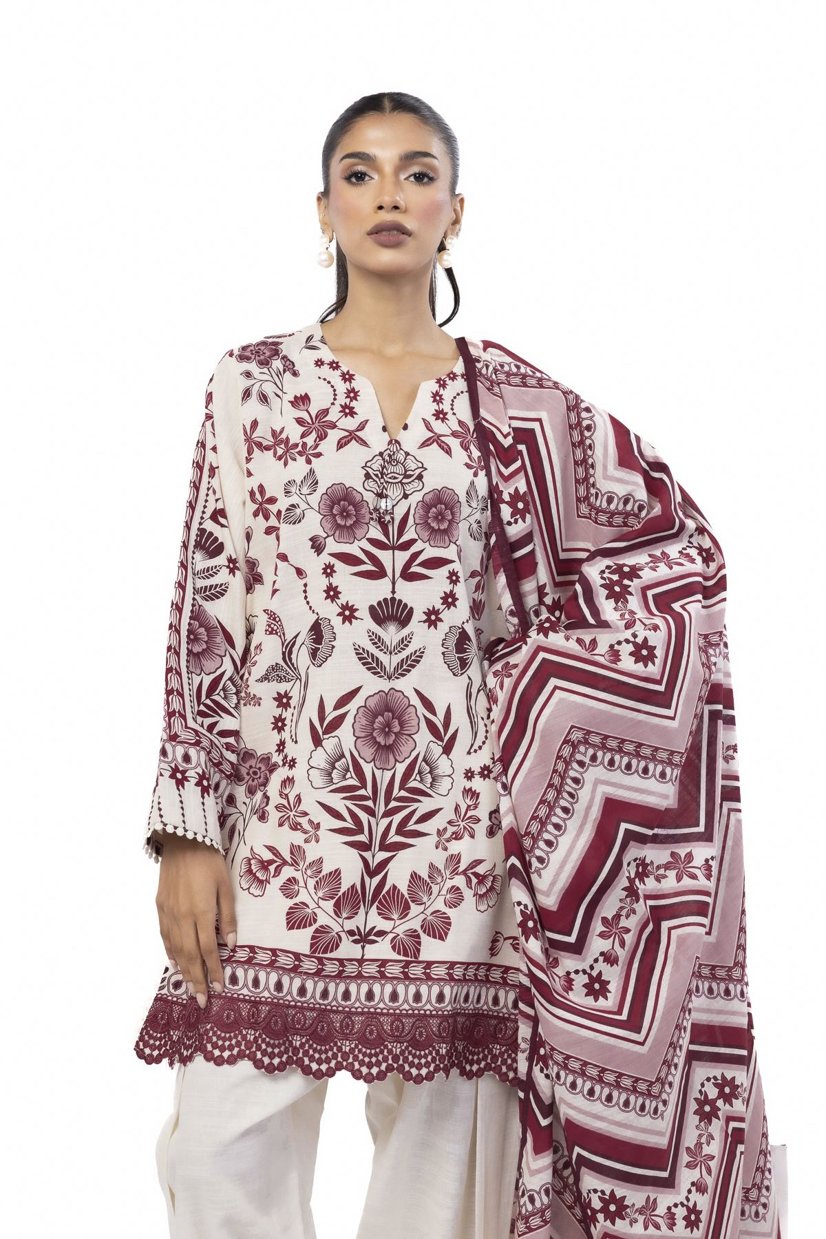 Embroidered Khaddar Fabrics 3 Piece - KW67B-VG