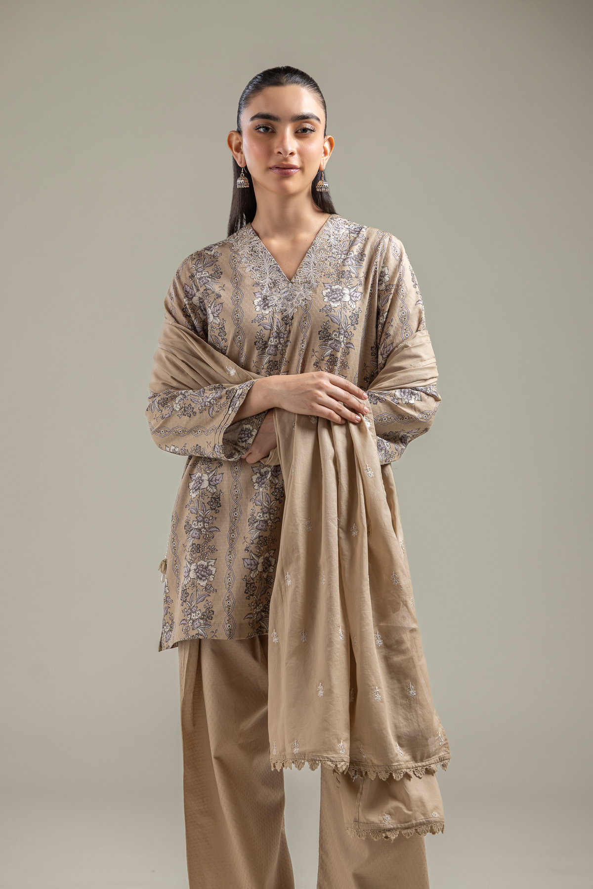 Embroidered Lawn Spring Lawn Dupatta - 1-26-118-A-E-VG