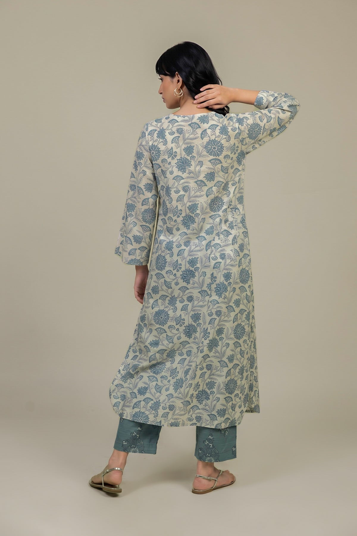 Printed Light Khaddar Floral Printed Kurta - 2-26-202-A-D-VG
