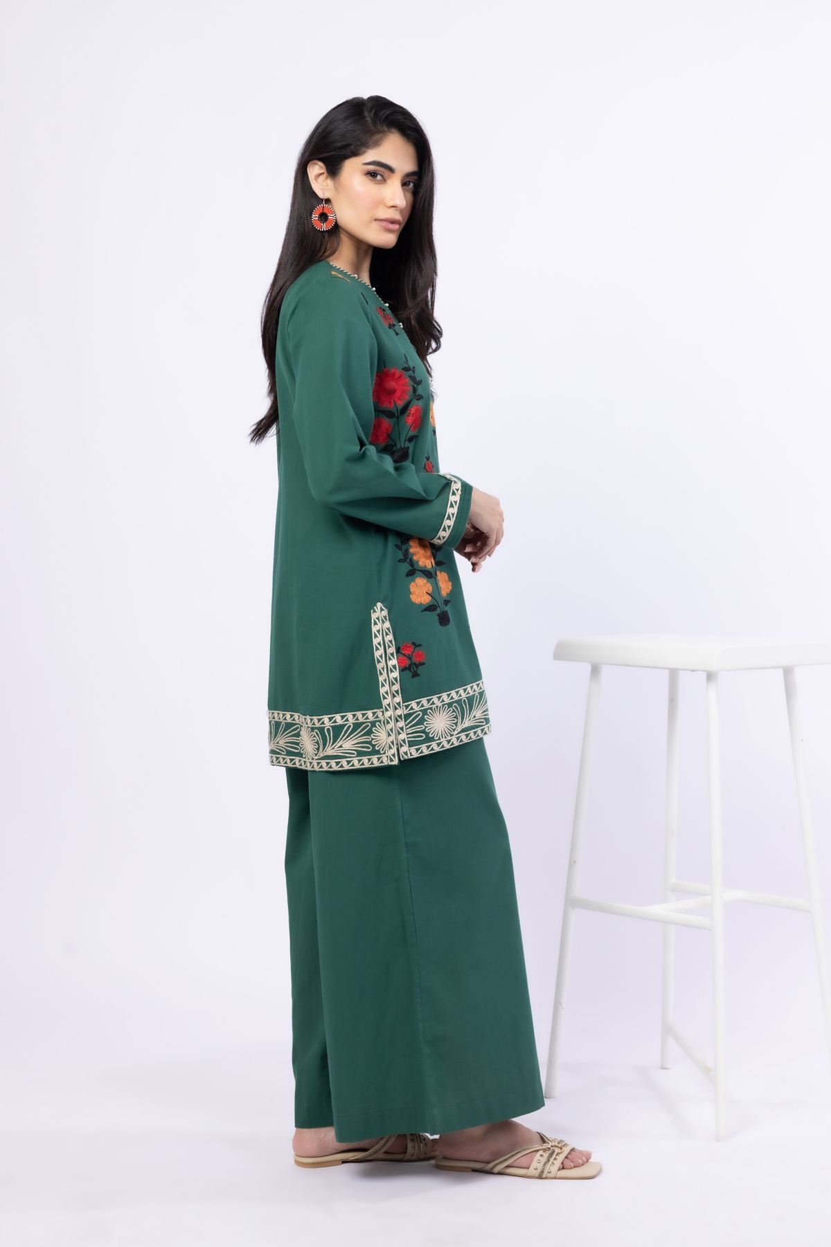 Embroidered Handwoven Cotton Kurta - 25-09-11E5-03TA-VG