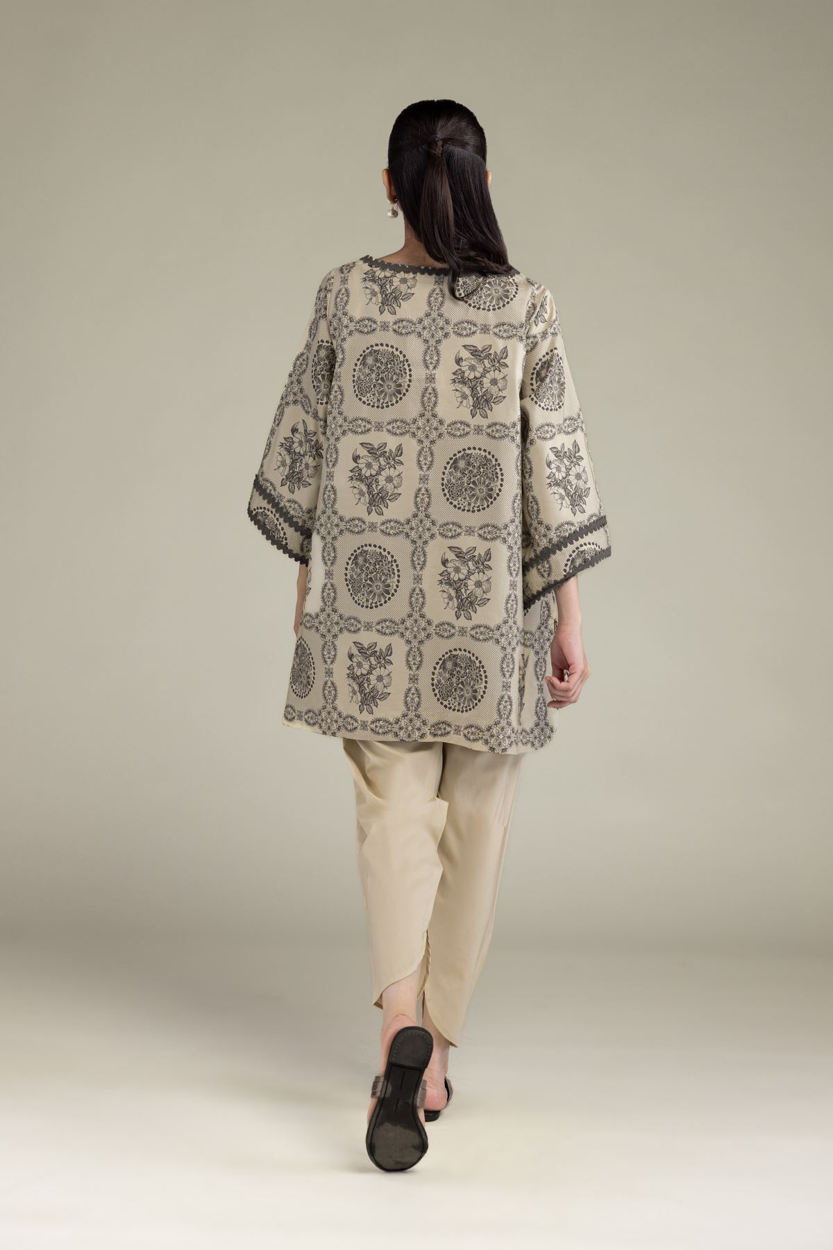 Printed Cotton Viscose Short Floral Kurta - 2-26-209-A-A1-VG