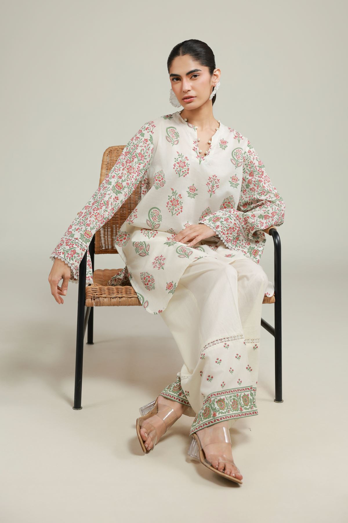 Printed Lawn Fabrics 2 Piece | Top and Bottom - A33-26-104FB1-VG