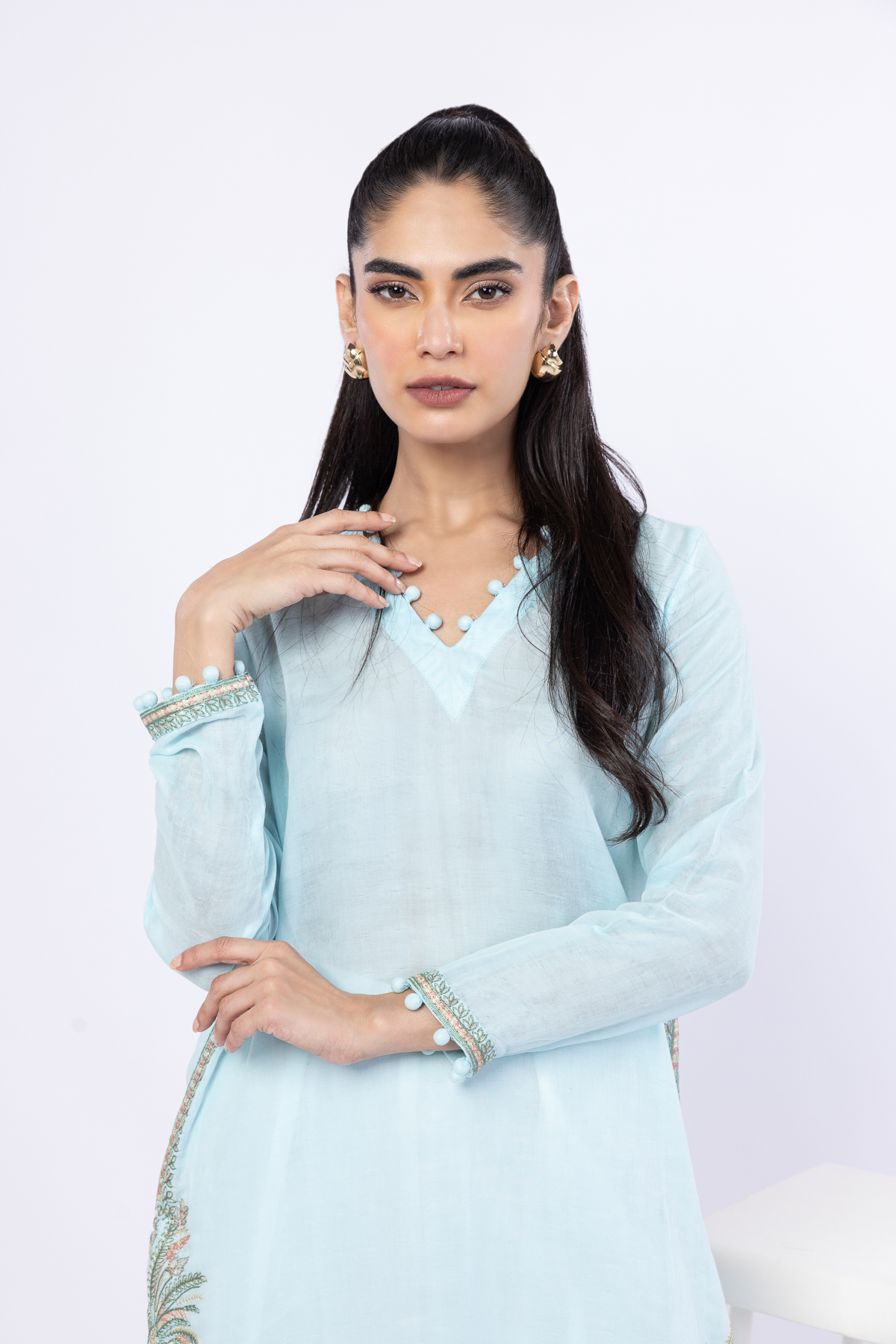 Embroidered Kurta - 25-W02iB-02TA-VG