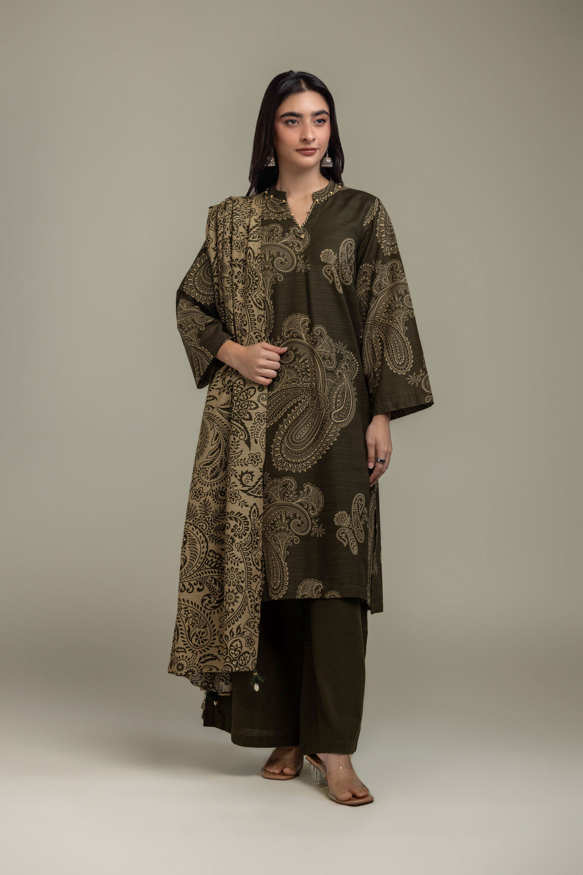 Printed Light Khaddar Khaddar 3-Piece Tailored - 2-26-308-A-G1-VG