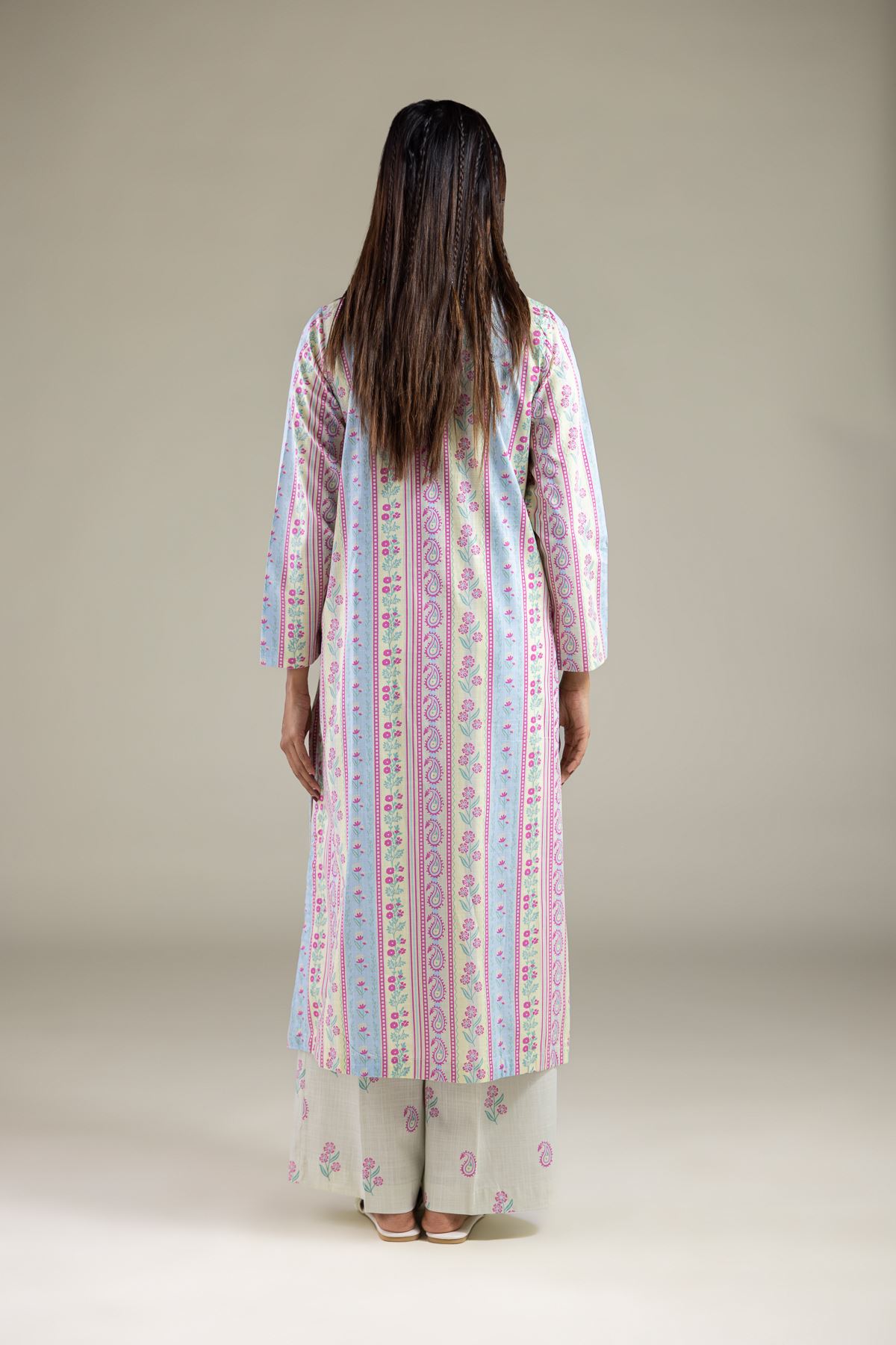 Embroidered Textured Cotton Kurta - 1-26-114-A-B-VG