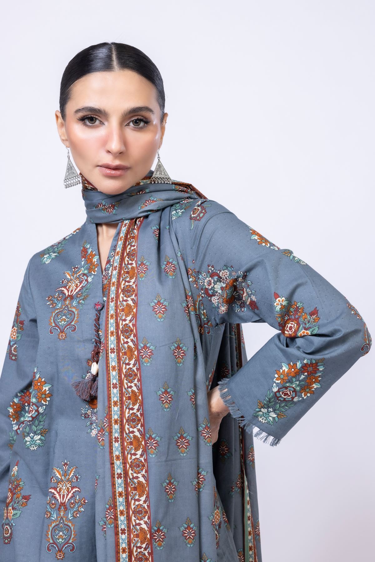 Printed Lawn Dupatta - 25-04E43-07BB-VG