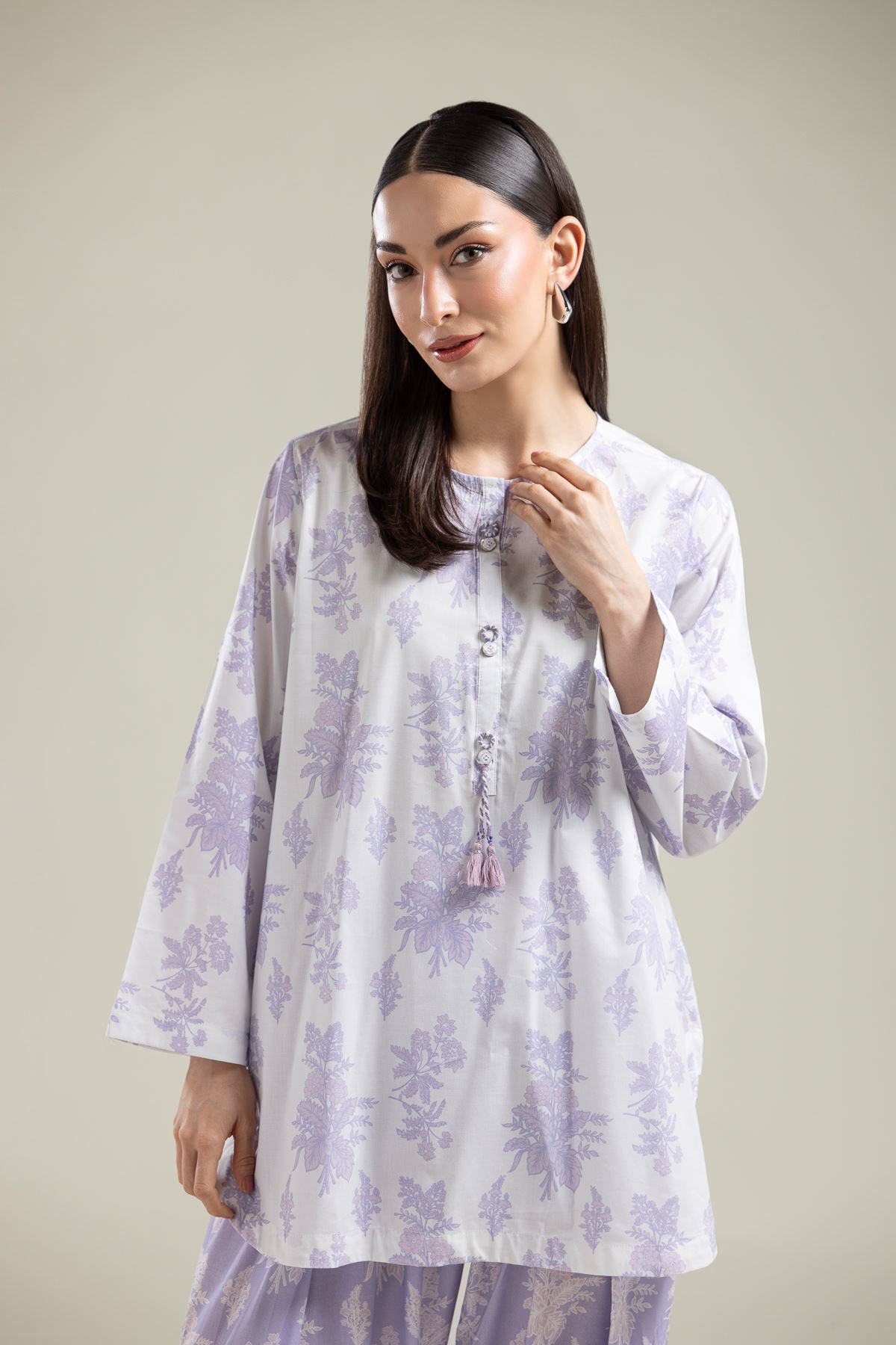 Printed Cotton Viscose Short Cotton Kurta - 25-09-10E4-05BA-VG