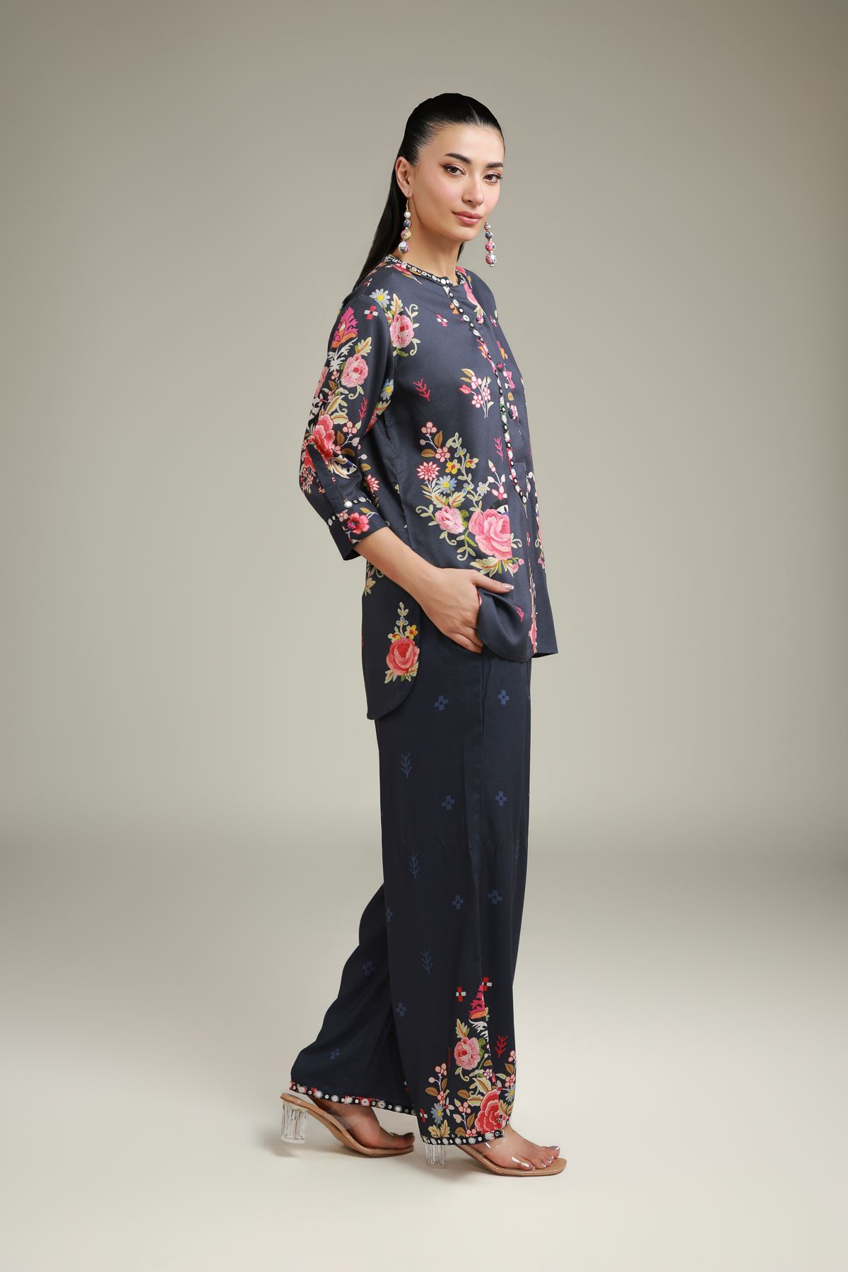 Embroidered Viscose Crepe Shirt - 2-26-202-A-D-VG
