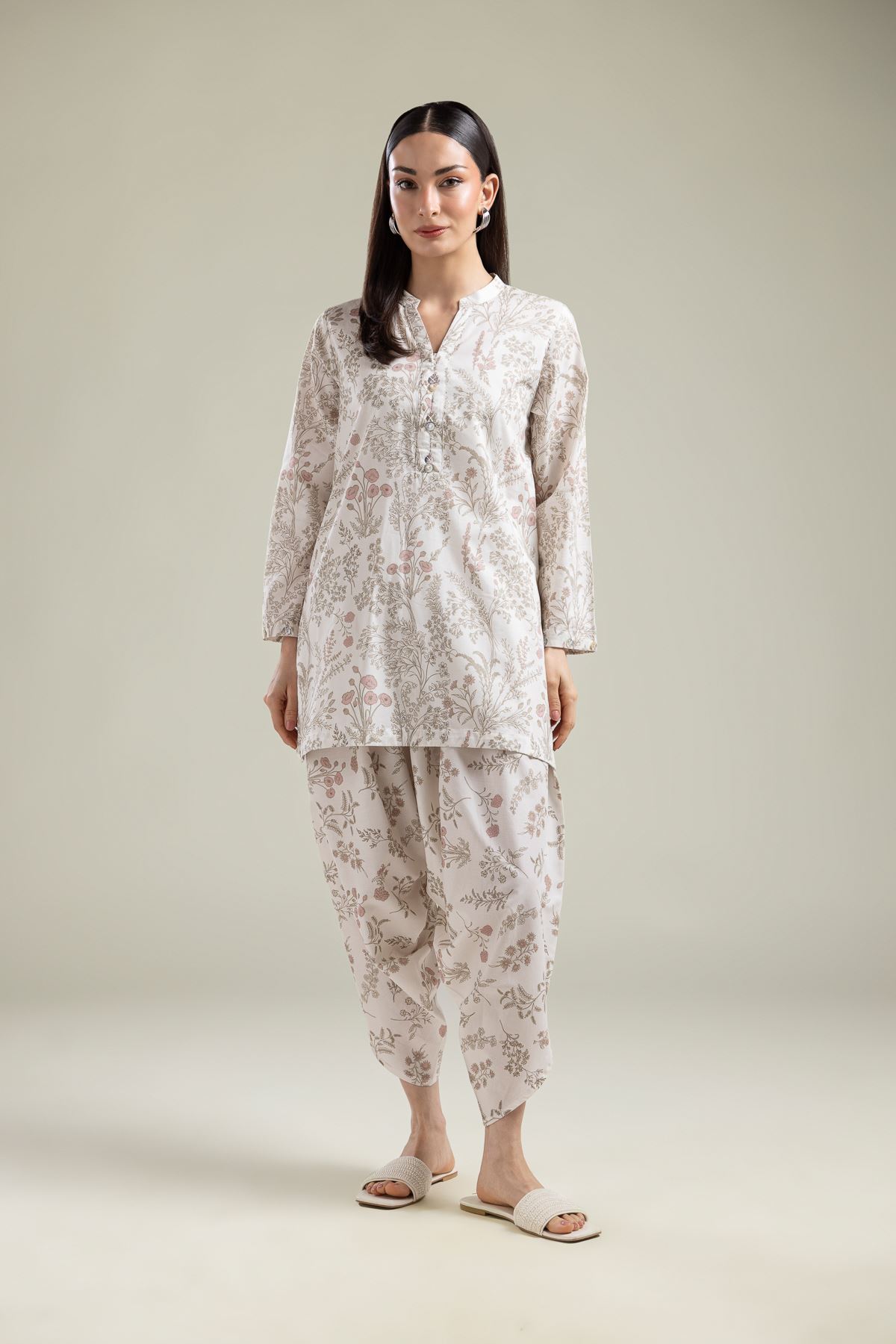 Printed Cotton Viscose Floral Cotton Shalwar - 1-26-139-A-H-VG