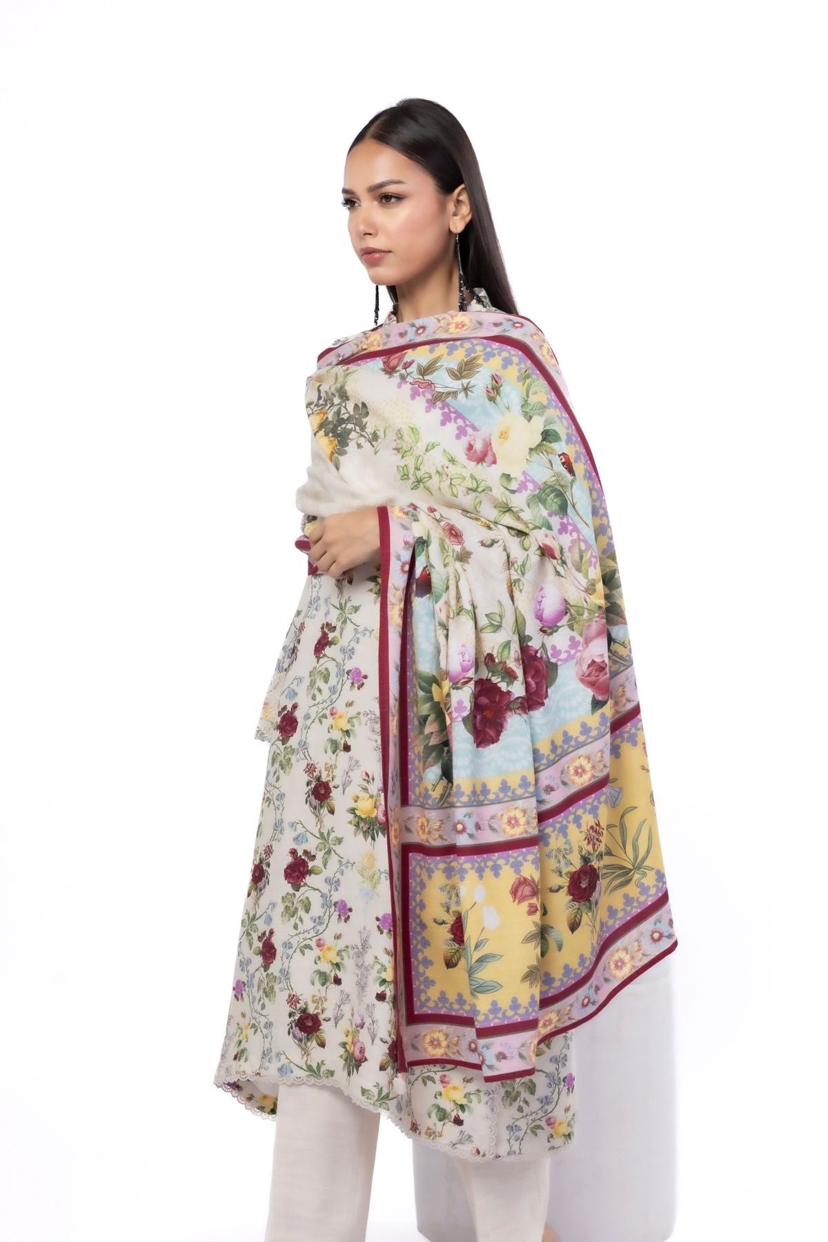 Embroidered Blended Khaddar Fabrics 3 Piece - MT23A-VG