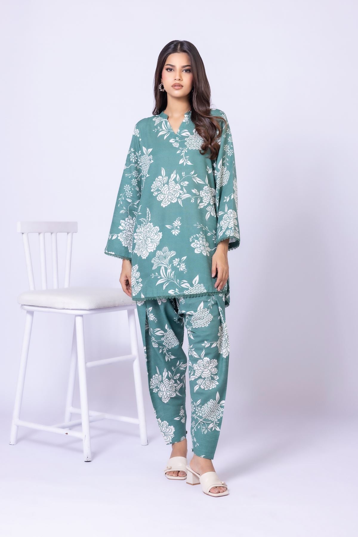 Printed Textured Cotton Kurta - 25-09-10E4-08TA-VG