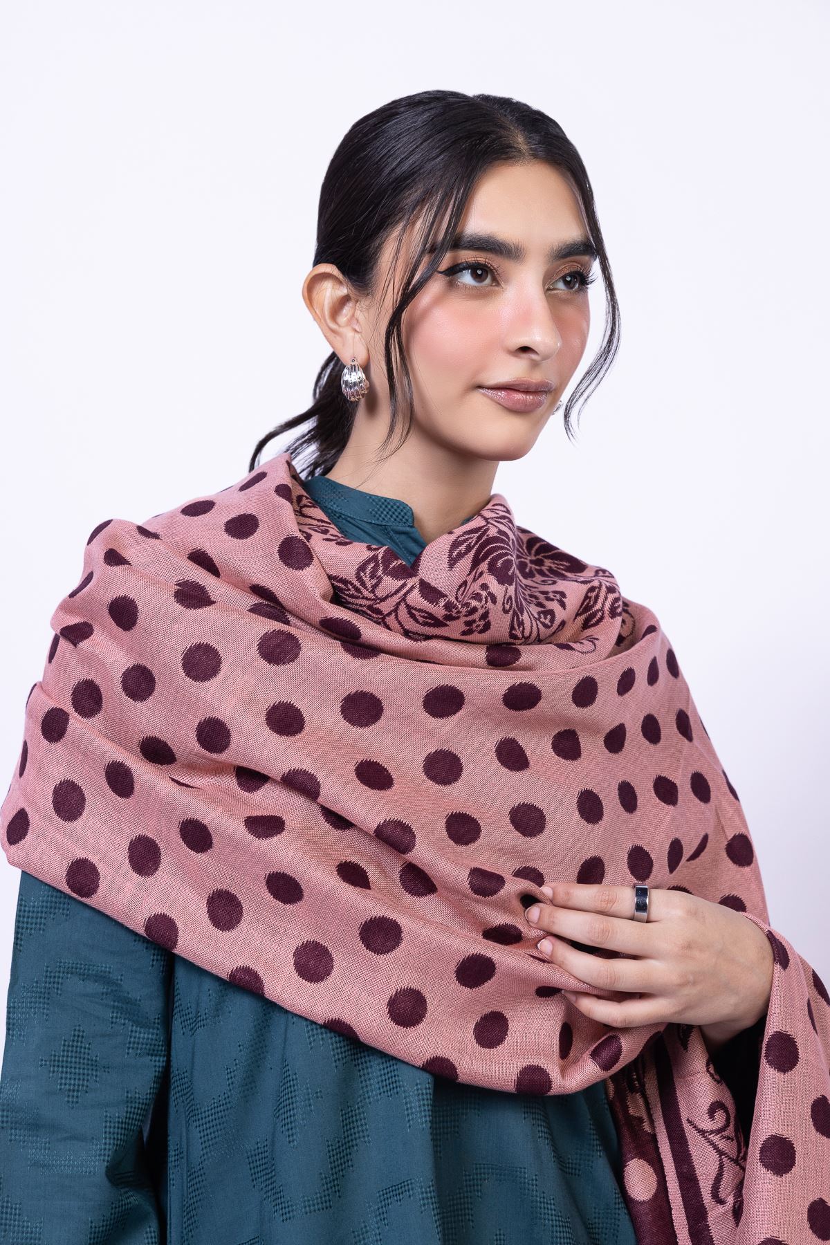 Dyed Acrylic Jacquard Shawl - 25-09-12E2-08TA-VG