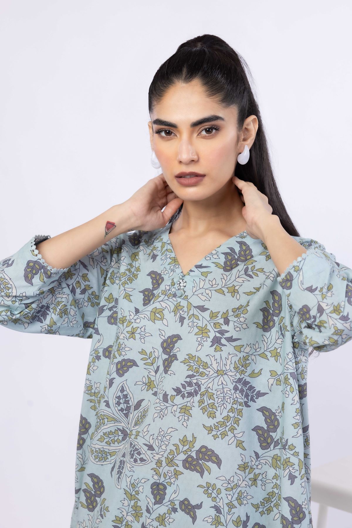 Printed Cotton Dobby Kurta - OTD4-EX25-10TA-VG