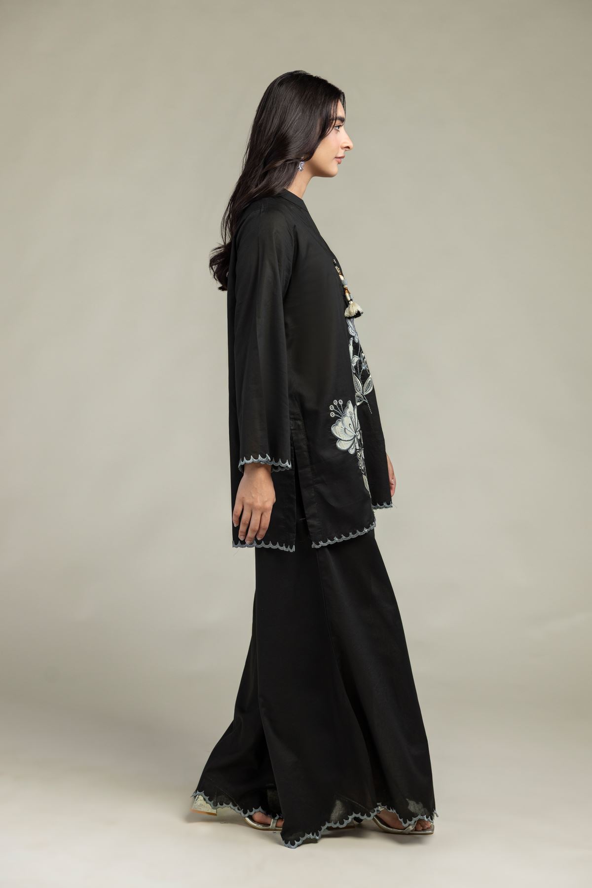 Cambric Solid Black Pants - 2-26-301-B-F1-VG