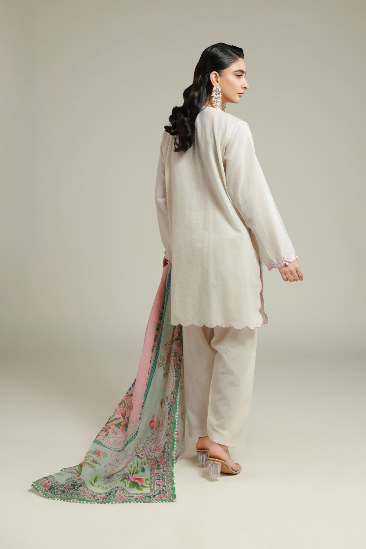 Embroidered Cambric Fabrics 3 Piece - CA49A-VG