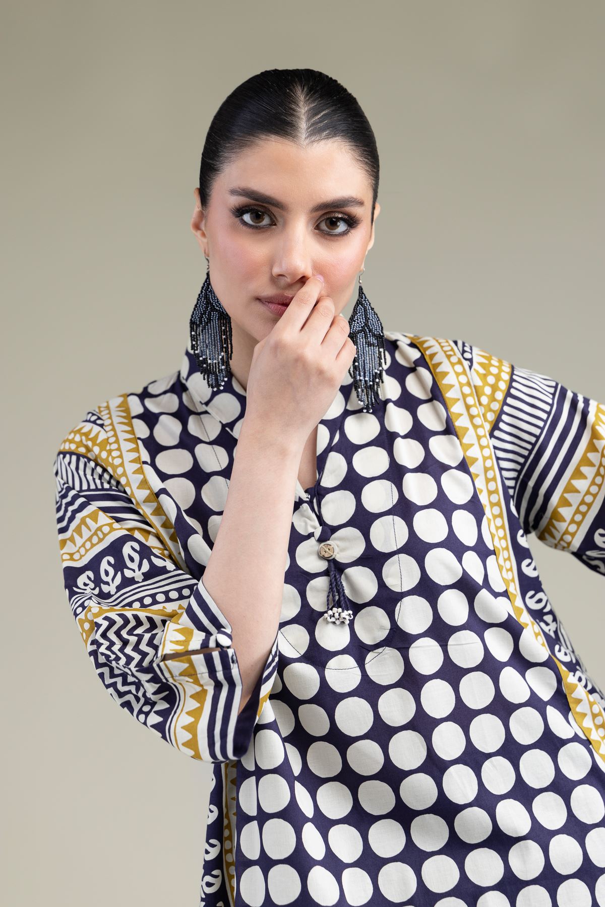 Printed Cambric Short Cambric Kurta - T-A11-26-105FC1-VG