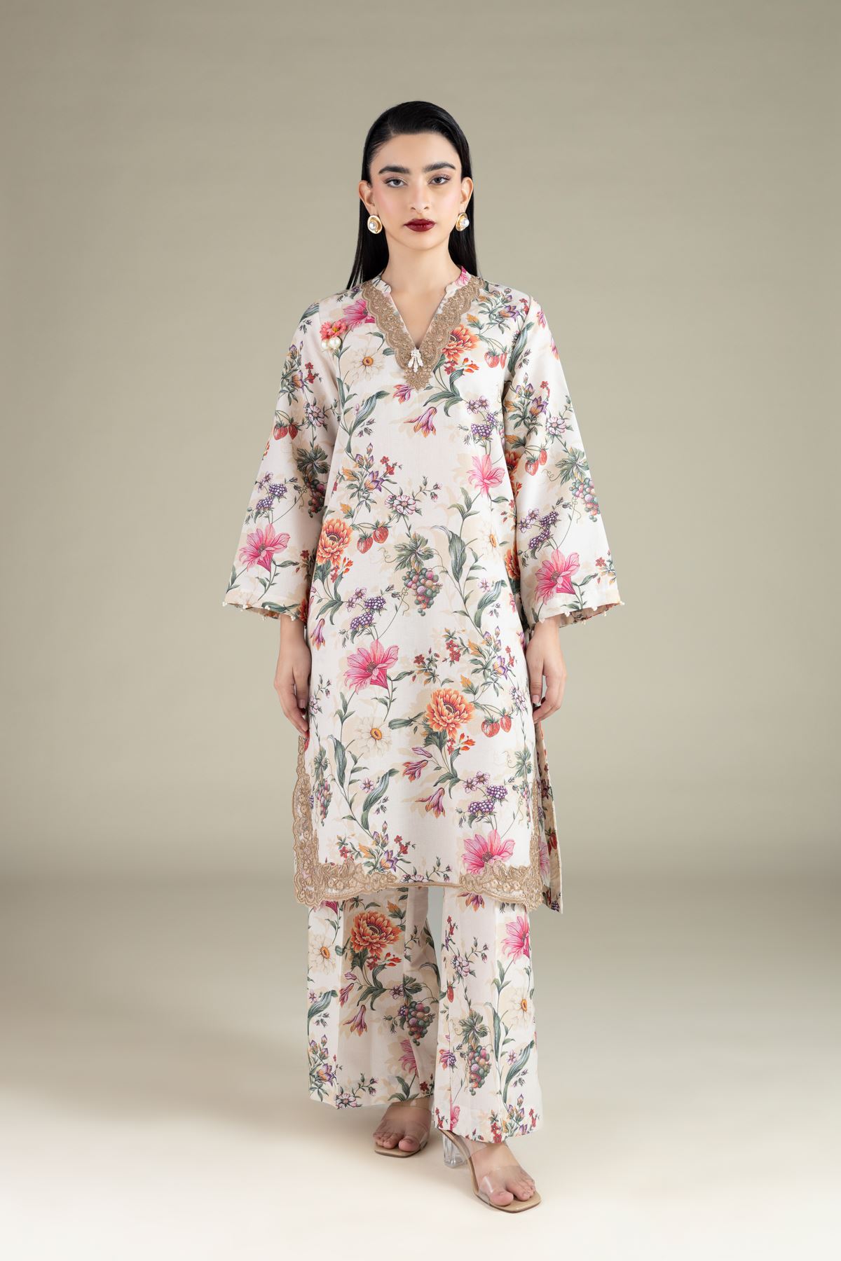 Embroidered Mesuri Kurta - 25-10-12E11-07TA-VG