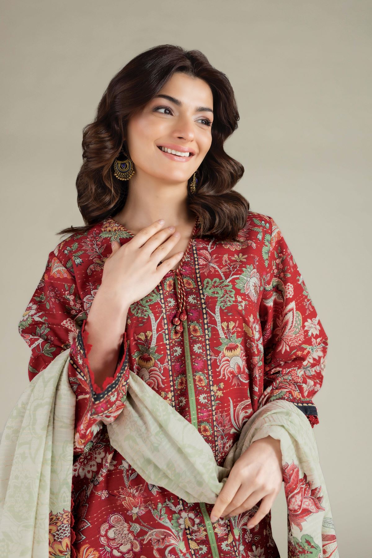 Printed Mesuri Dobby Tailored 3 Piece - T-A22-26-117FC1-VG