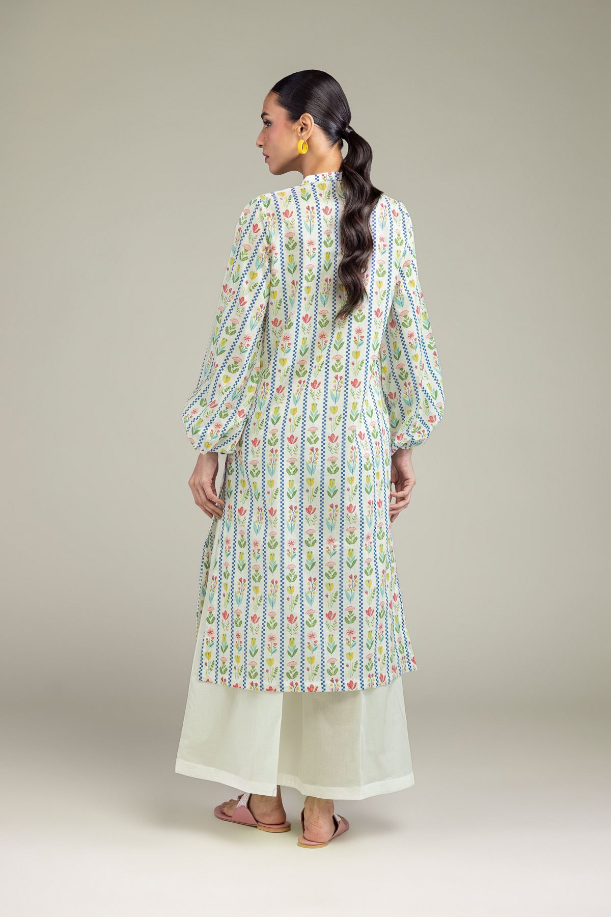 Printed Cambric Floral Cambric Kurta - 1-26-213-A-B1-VG
