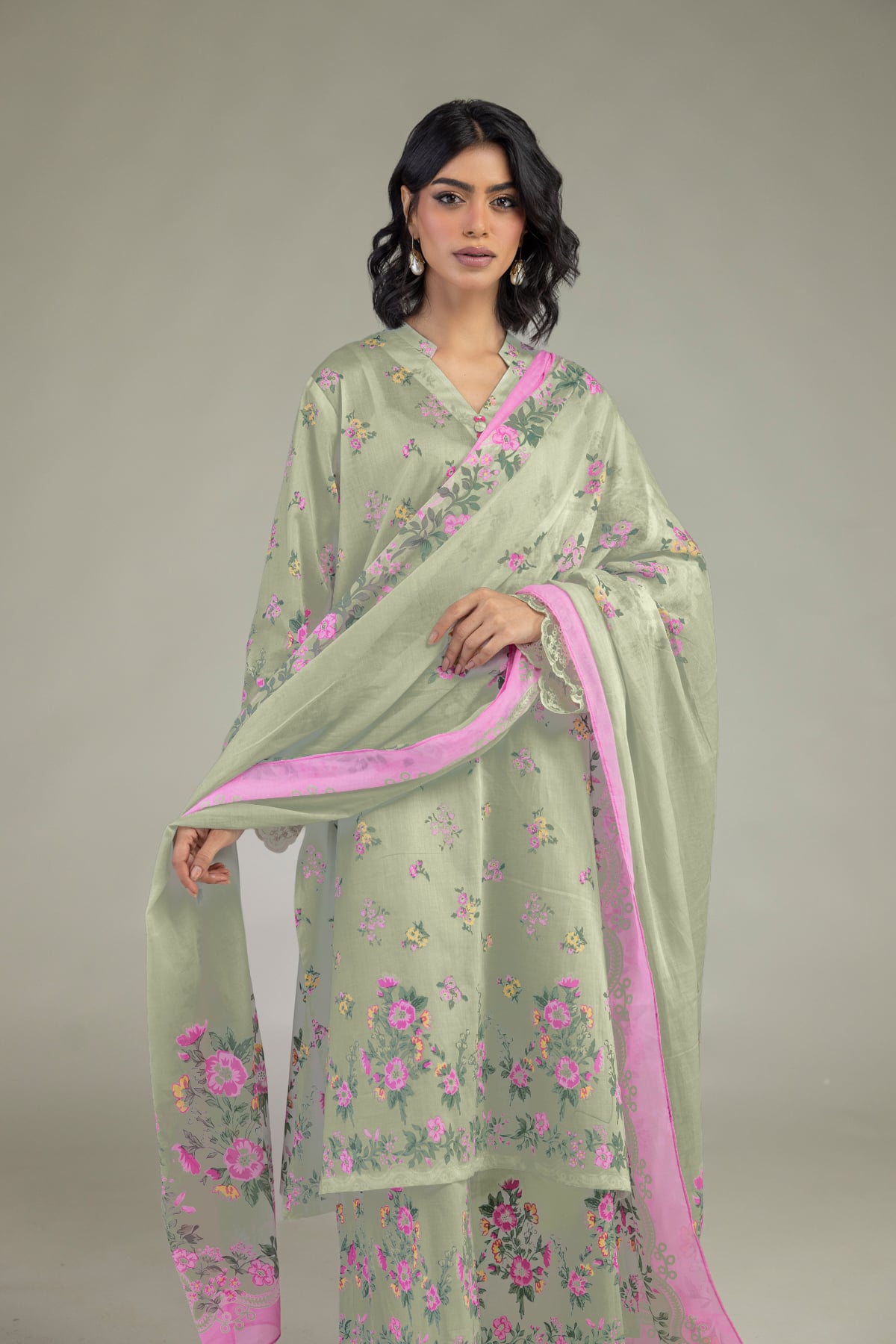 Embroidered Lawn Lawn Tailored Set - B1-2-26-106-A-C-VG
