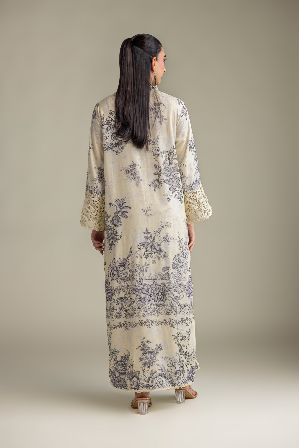Printed Raw Silk Floral Silk Kurta - 1-26-415-A-A1-VG