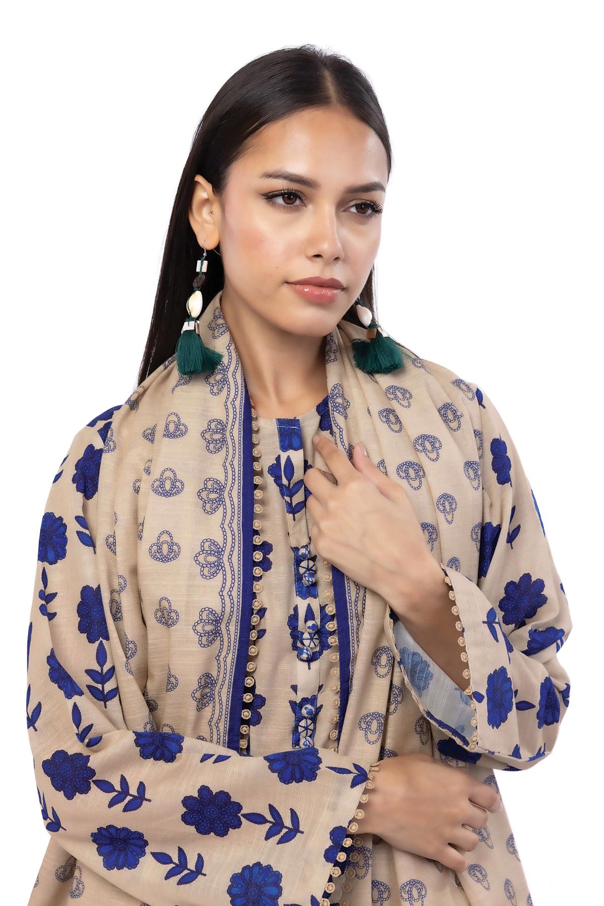 Printed Khaddar Fabrics 3 Piece - KW32B-VG