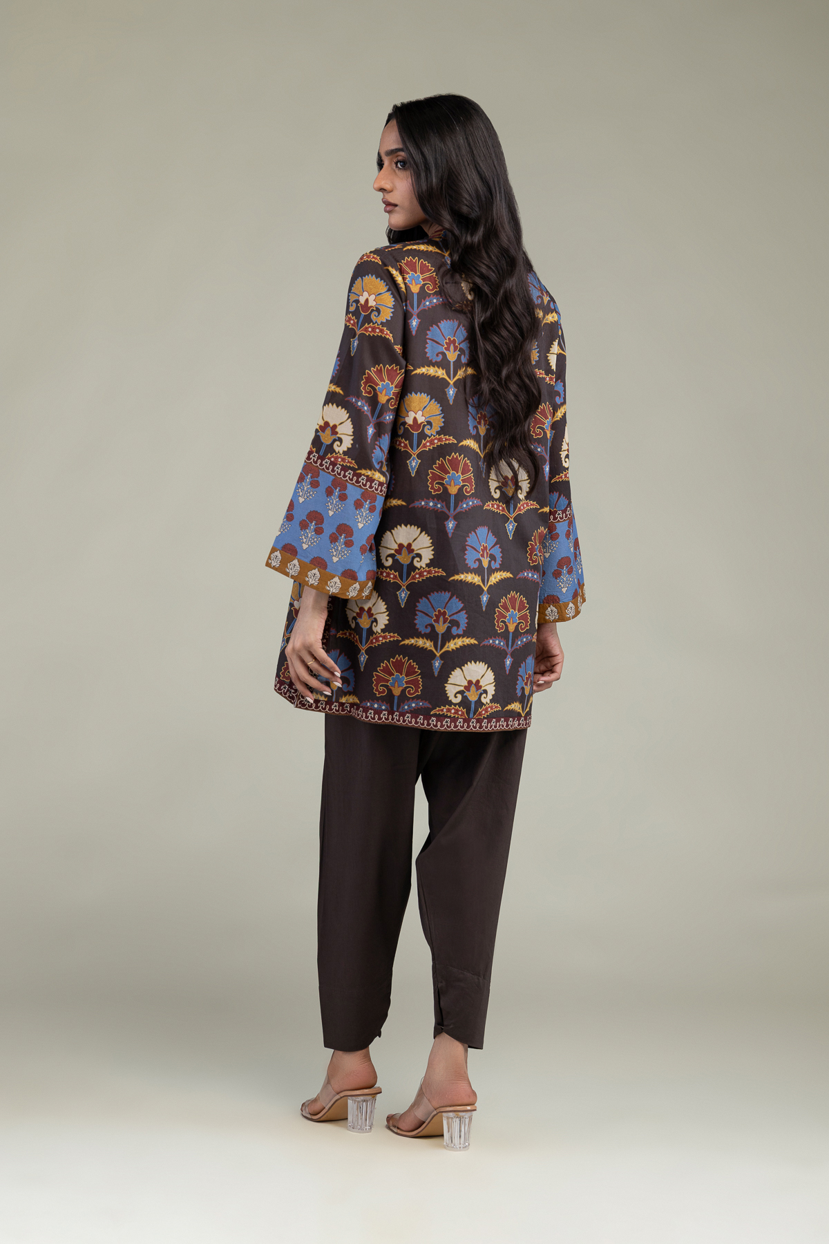Printed Cambric Floral Cambric Kurta - 1-26-303-B-A1-VG