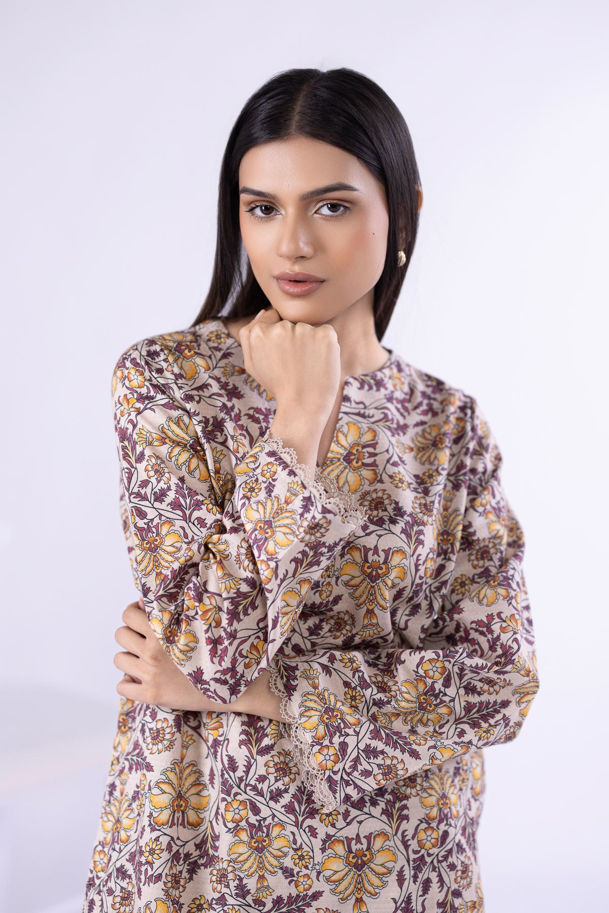 Printed Dobby Kurta - 25-05S22-05TB-VG