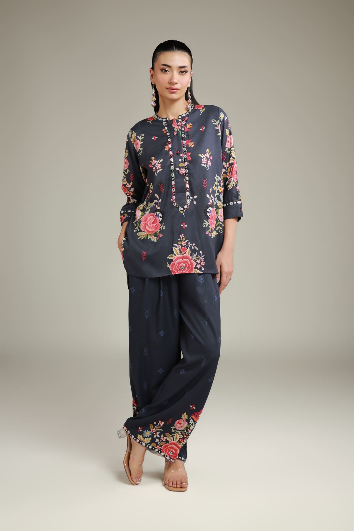 Embroidered Viscose Crepe Shirt - 2-26-202-A-D-VG