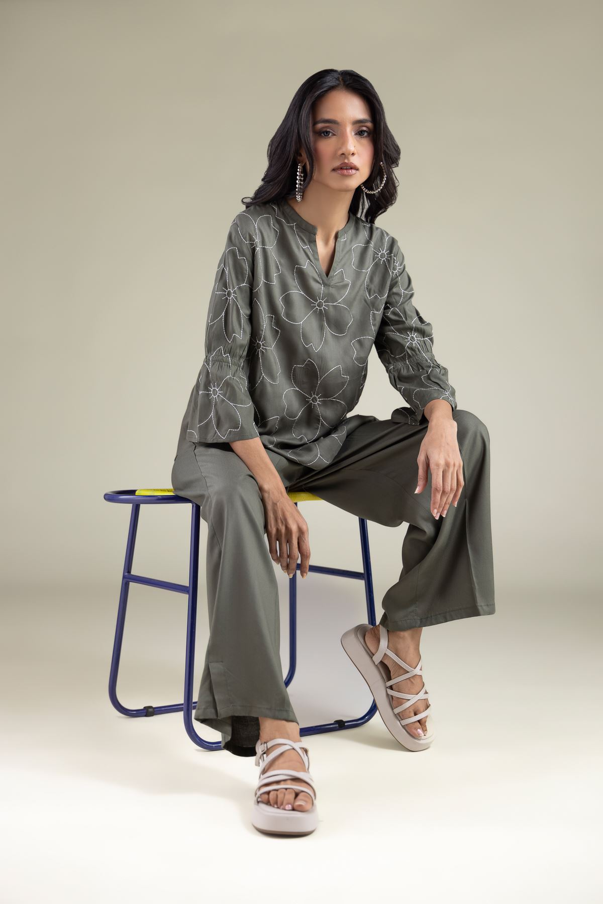 Embroidered Viscose Tunic - 1001914268