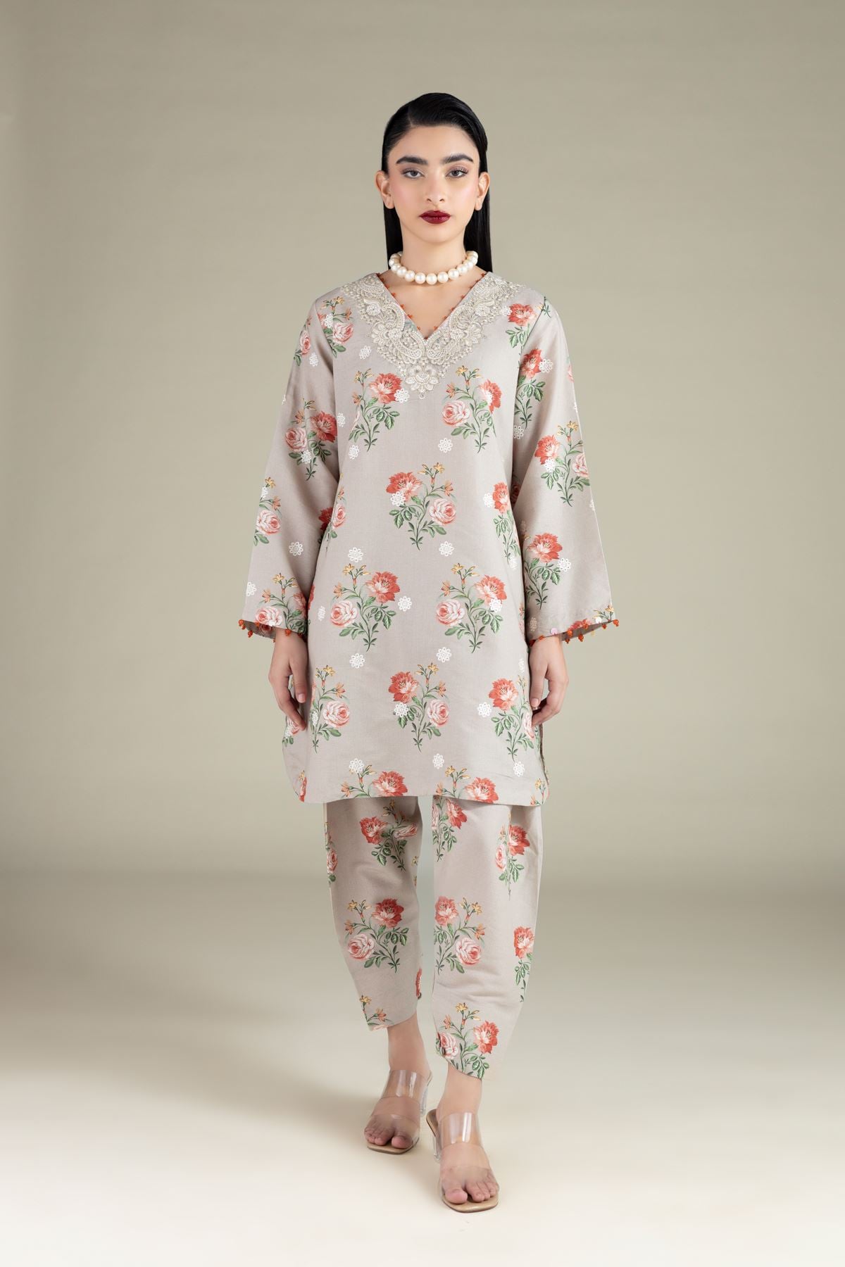 Embroidered Mesuri Kurta - 25-10-12E11-07TA-VG
