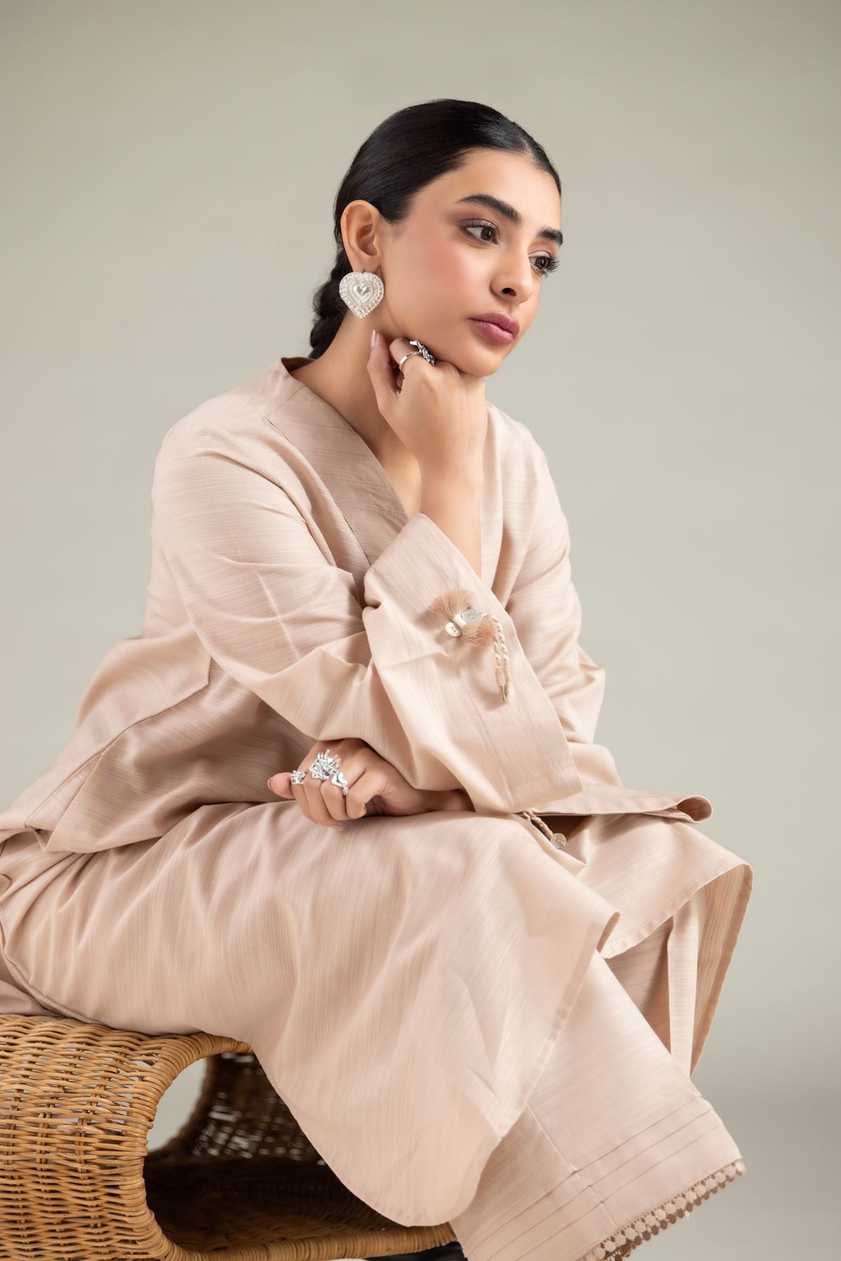 Dyed Textured Cotton Solid Straight Shalwar - 1-26-109-B-E-VG