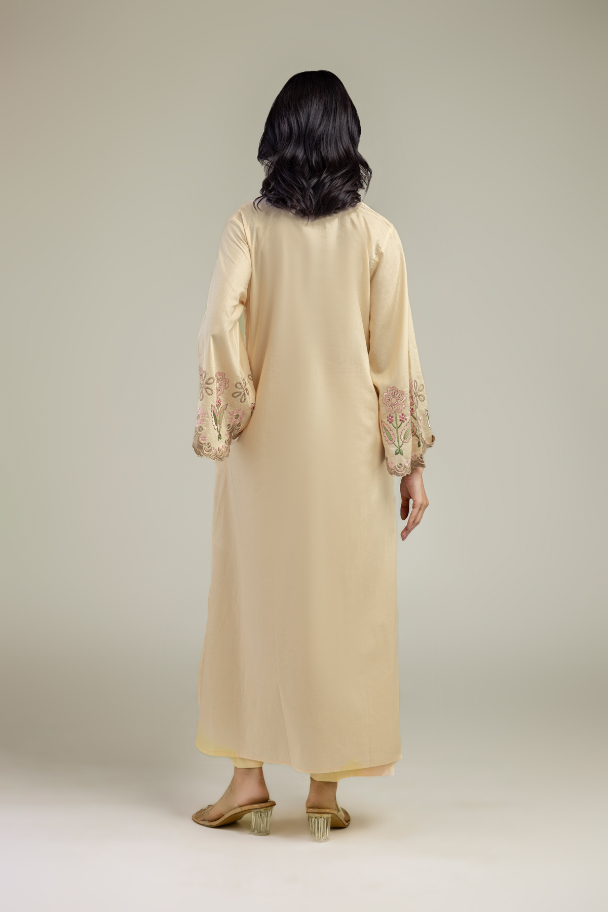 Embroidered Cambric Floral Beige Kurta - 1-26-457-A-C2-VG