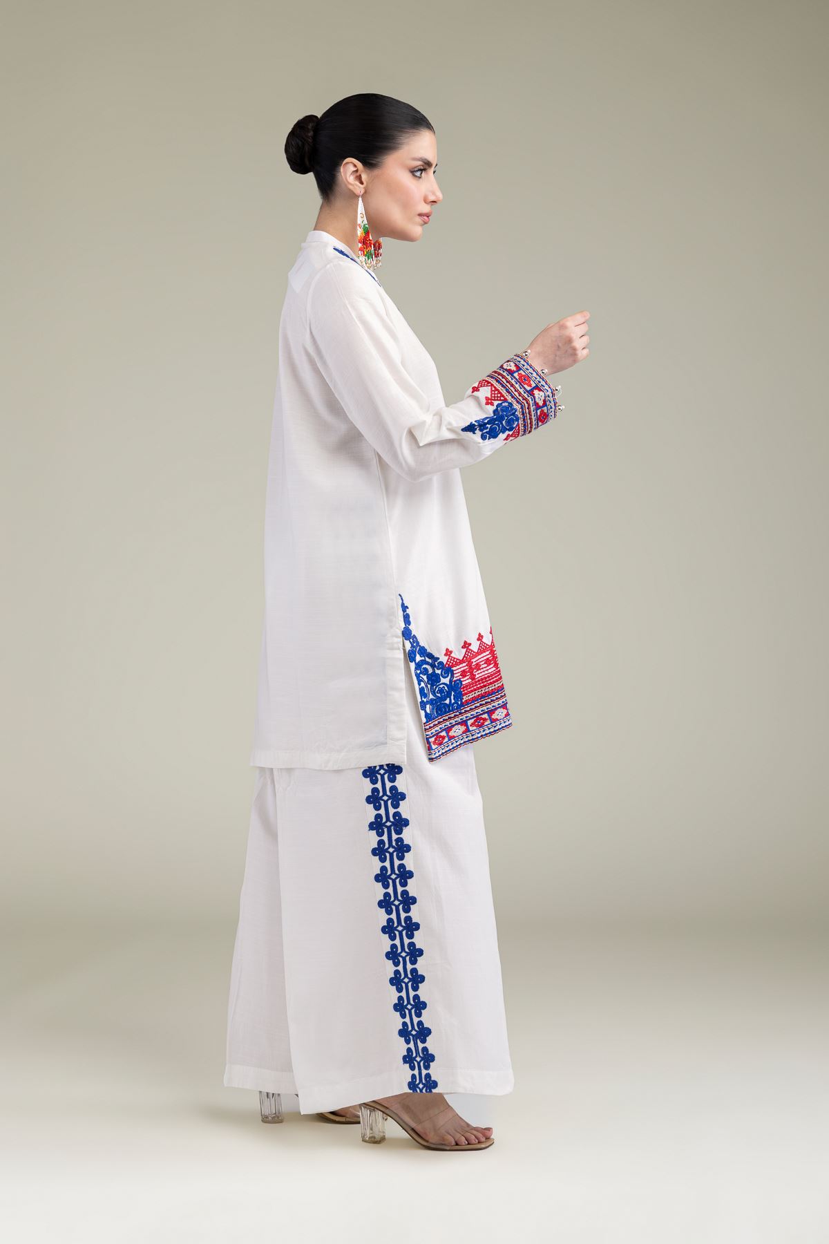 Embroidered Raw Silk Raw Silk Pants - 2-26-204-A-A1-VG