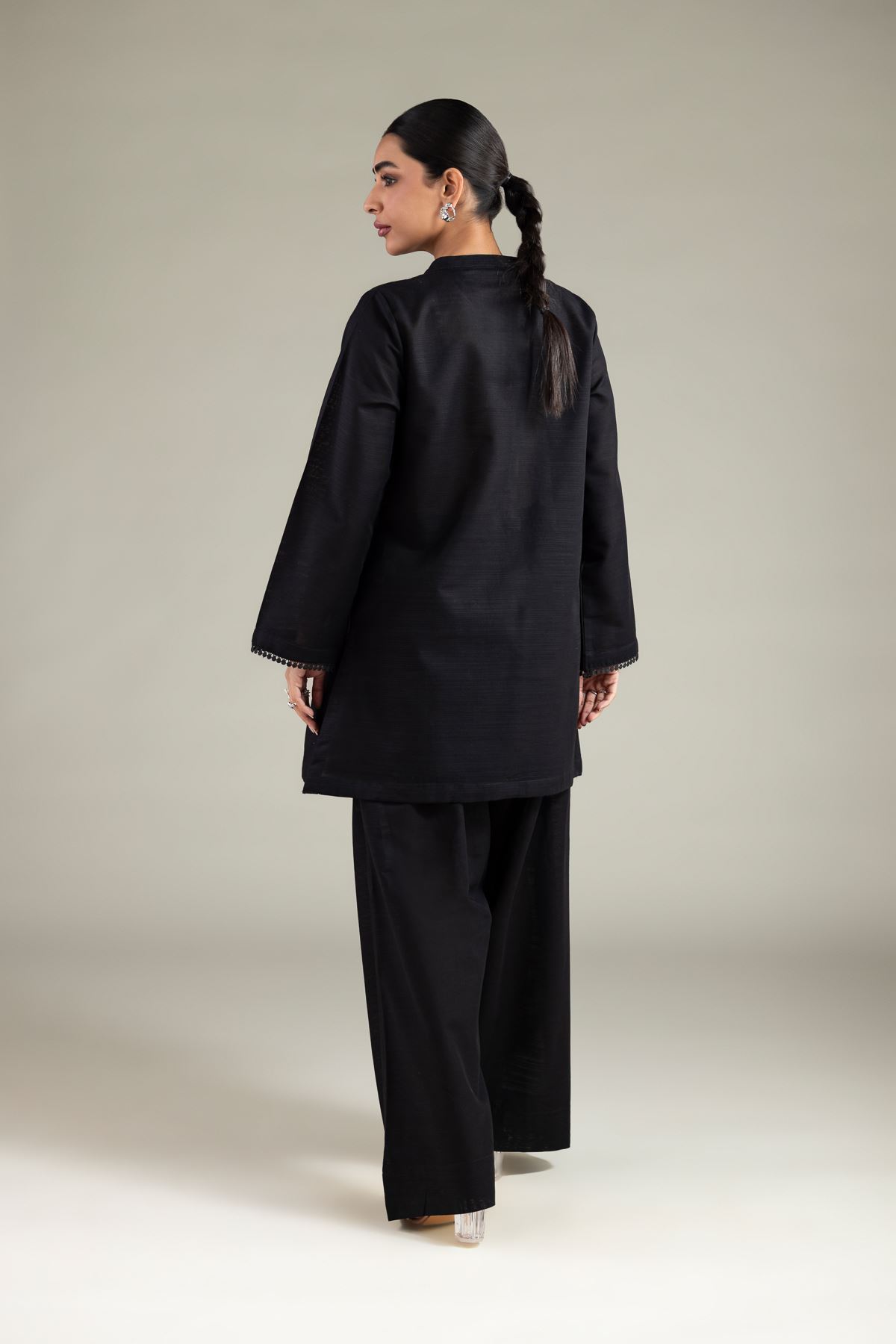 Dyed Textured Cotton Short Solid Kurta - 1-26-109-A-J-VG