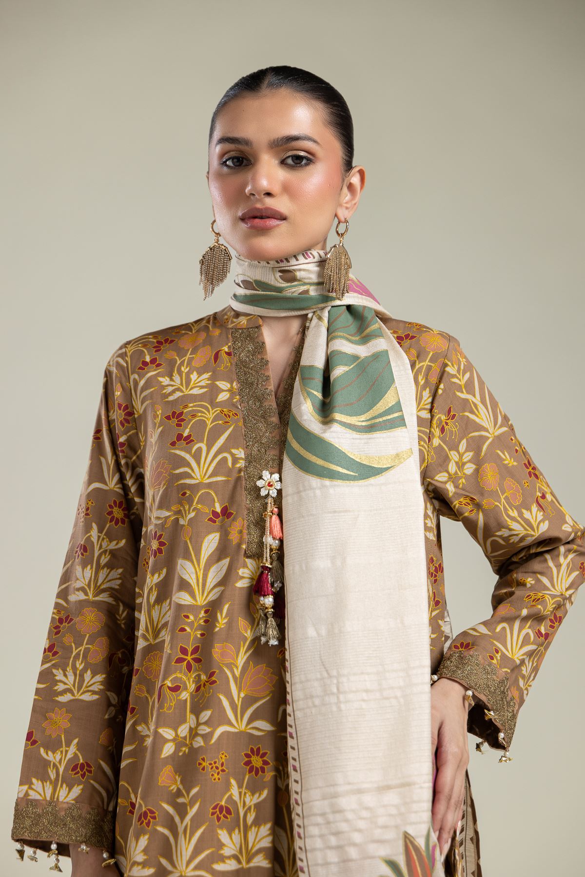 Raw Silk 3-Piece Co-ord Set - 1-26-139-A-D-VG
