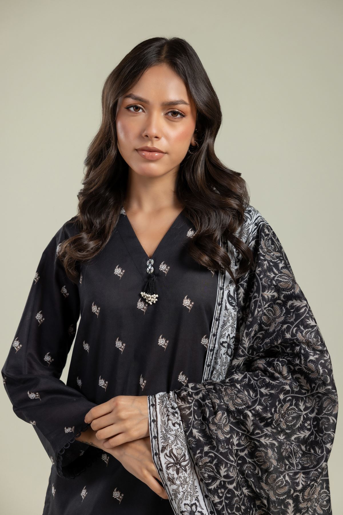 Printed Lawn Dupatta - 25-10-10S5-10TA-VG