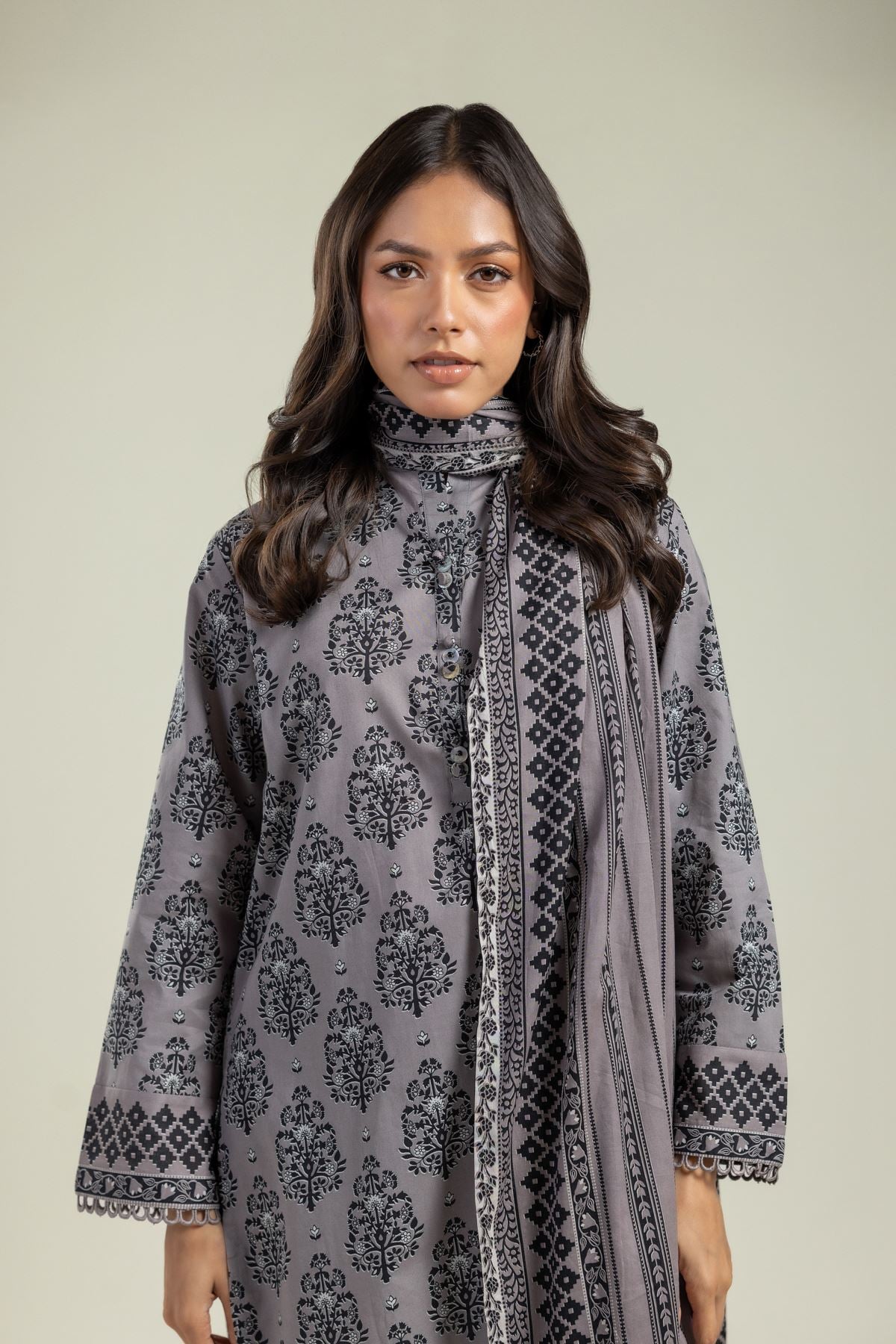 Printed Lawn Dupatta - 25-10-10S5-05TA-VG