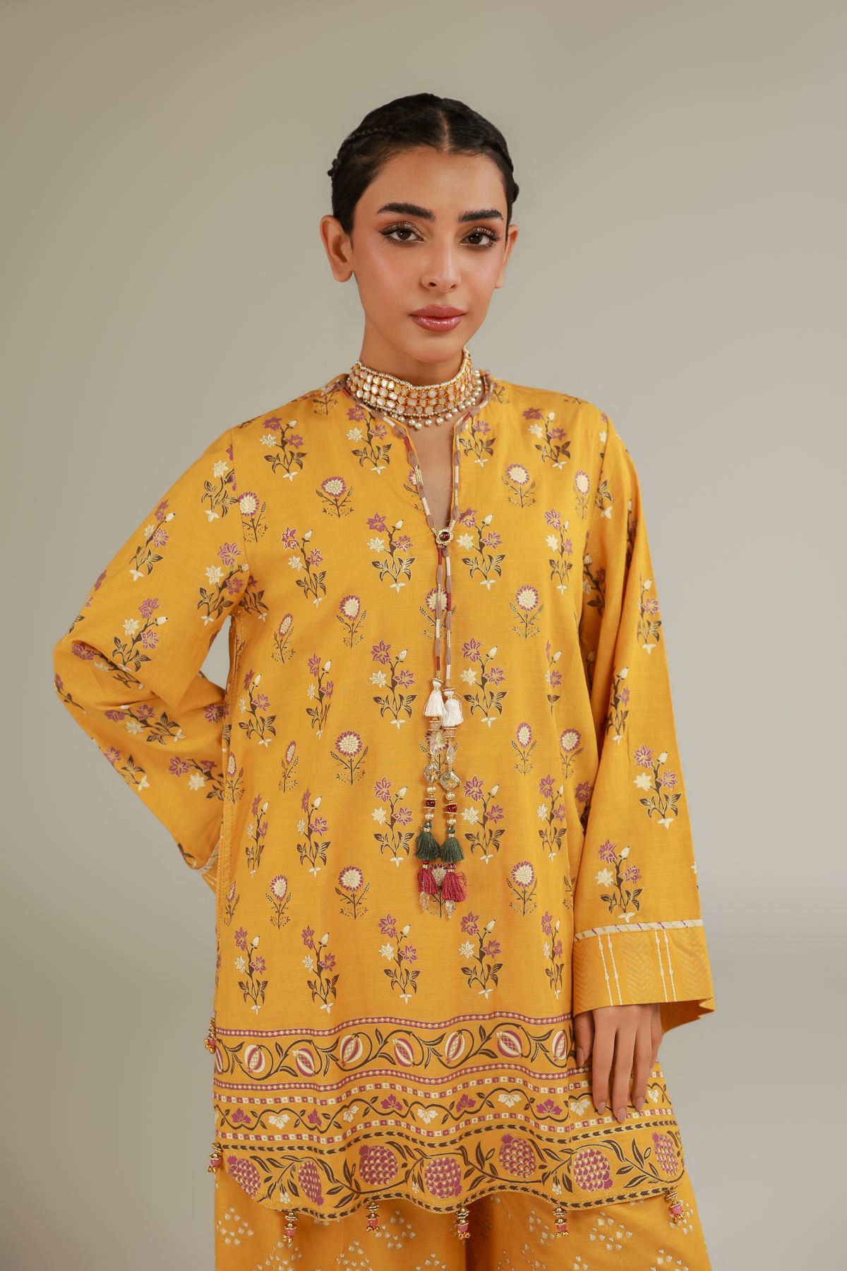 Raw Silk 2-Piece Co-ord Set - T-A22-26-103FA1-VG