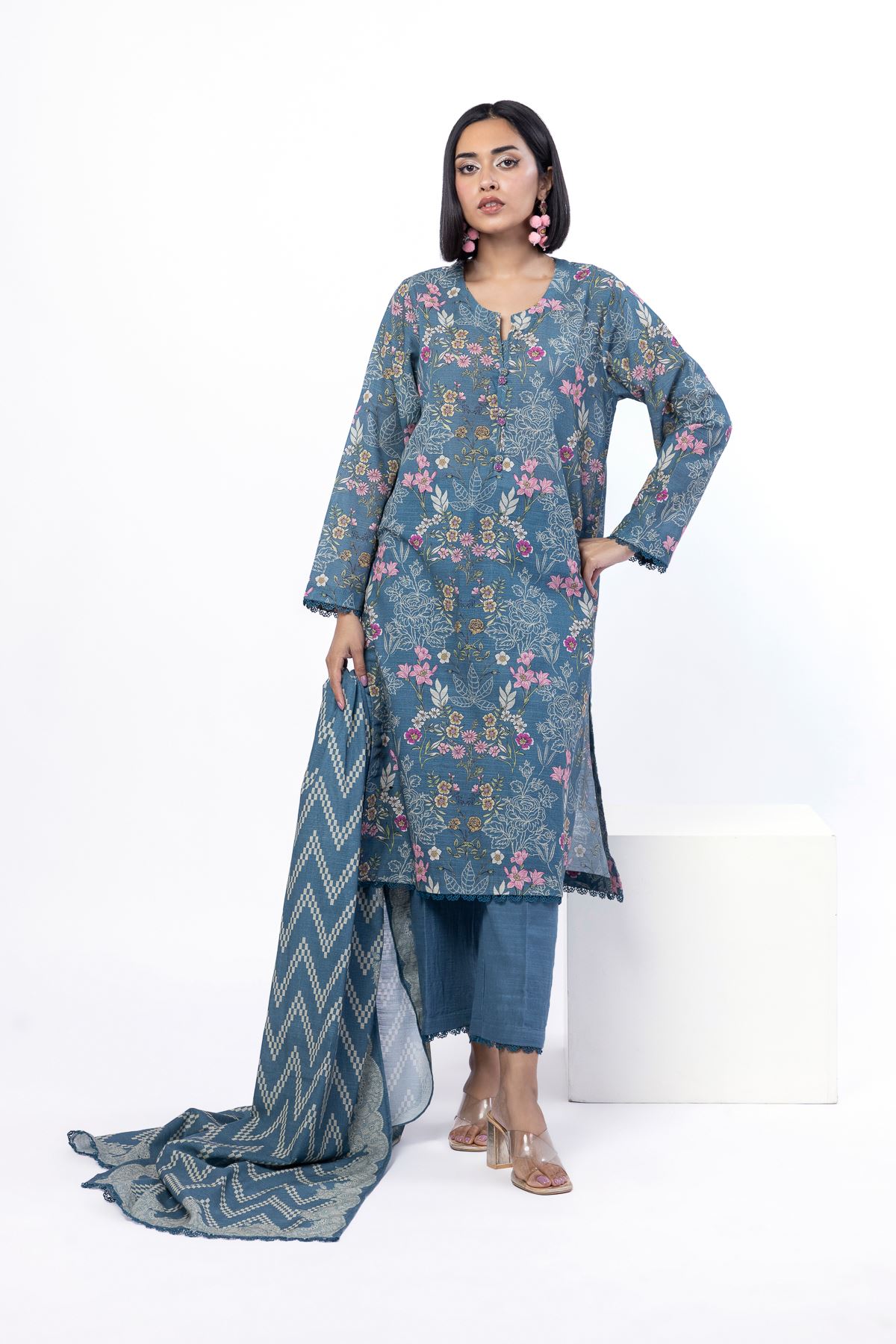 Printed Light Khaddar Tailored 3 Piece - KW30AST-VG