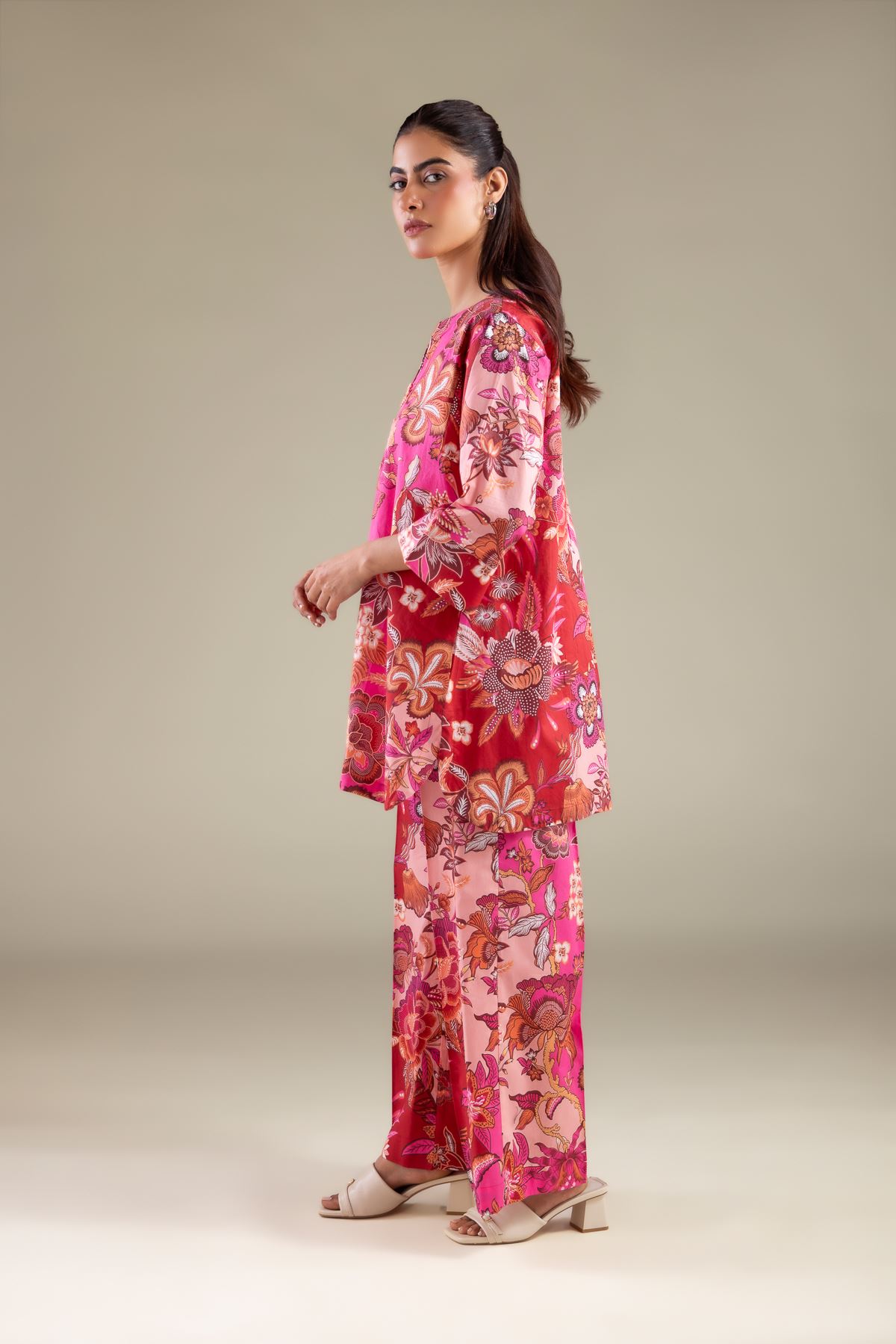Printed Cambric Floral Relaxed Pants - 1-26-129-A-H-VG