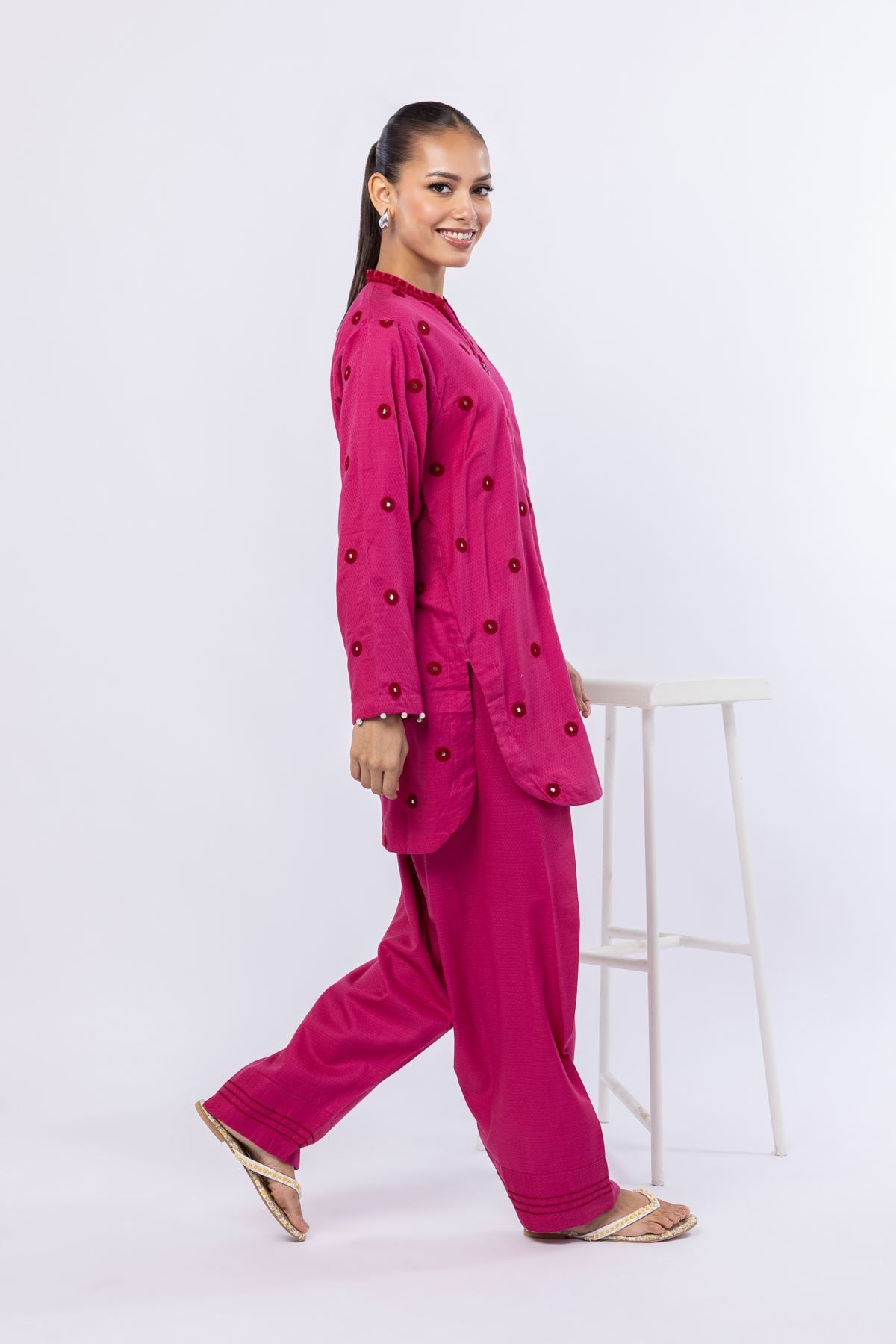 Dyed Cotton Dobby Pants - 25-07-7E7-04BA-VG