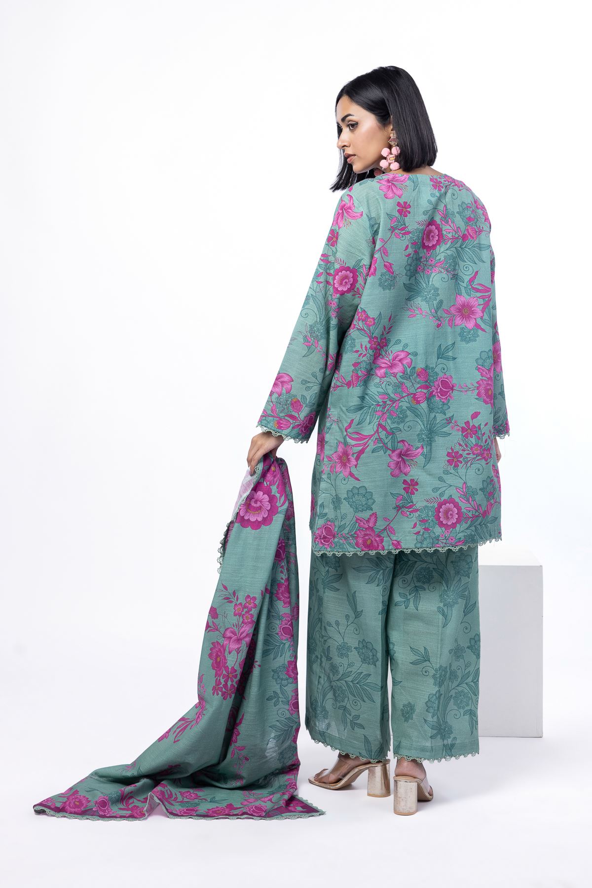 Printed Light Khaddar Fabrics 3 Piece - KW57A-VG